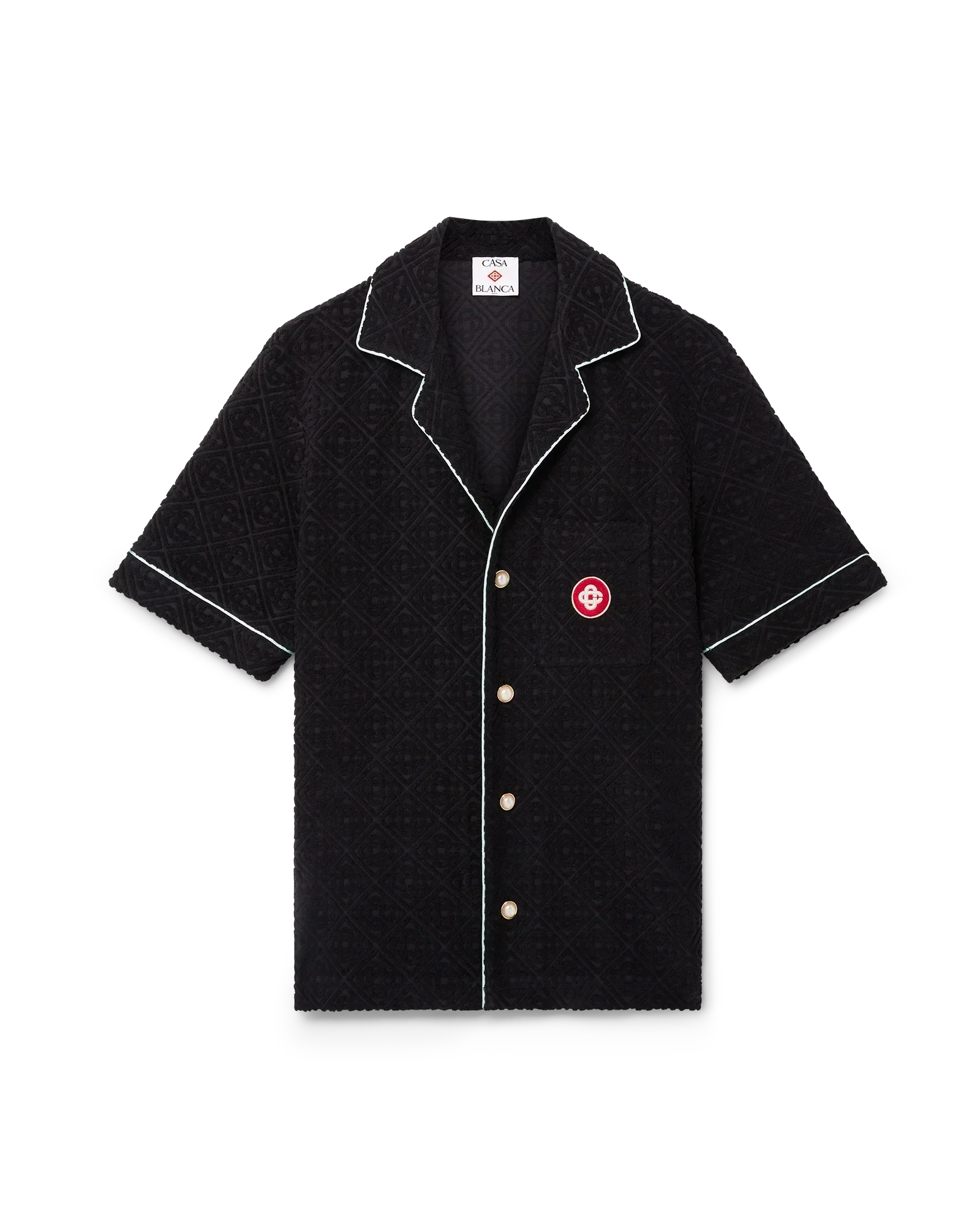 Monogram Jacquard Short Sleeve Towelling Shirt | Casablanca Paris | Image 1