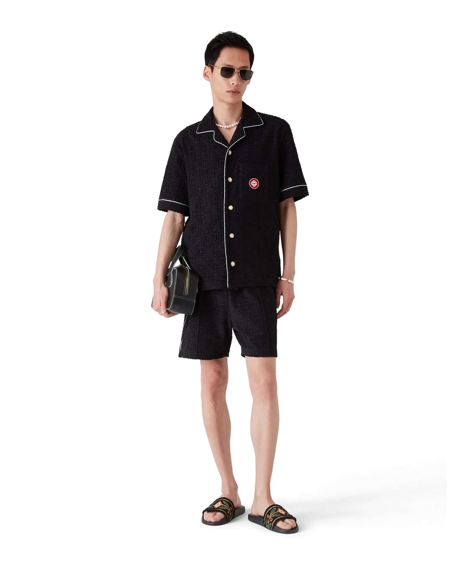 Monogram Jacquard Short Sleeve Towelling Shirt | Casablanca Paris | Image 2