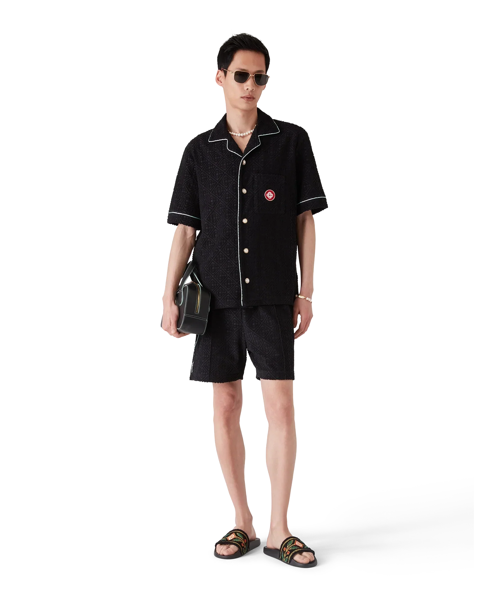 Monogram Jacquard Short Sleeve Towelling Shirt | Casablanca Paris | Image 2
