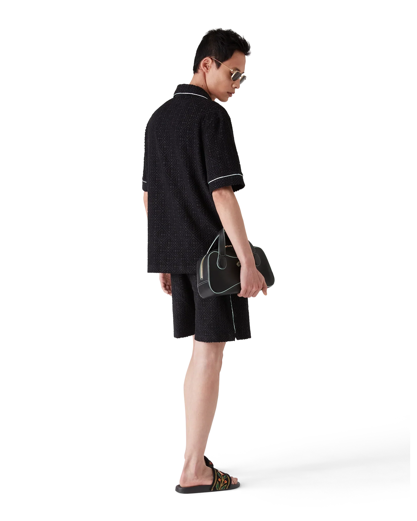 Monogram Jacquard Short Sleeve Towelling Shirt | Casablanca Paris | Image 3