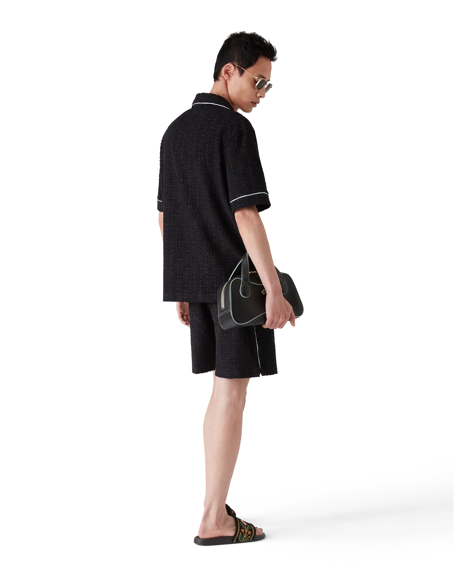 Monogram Jacquard Short Sleeve Towelling Shirt | Casablanca Paris | Image 3