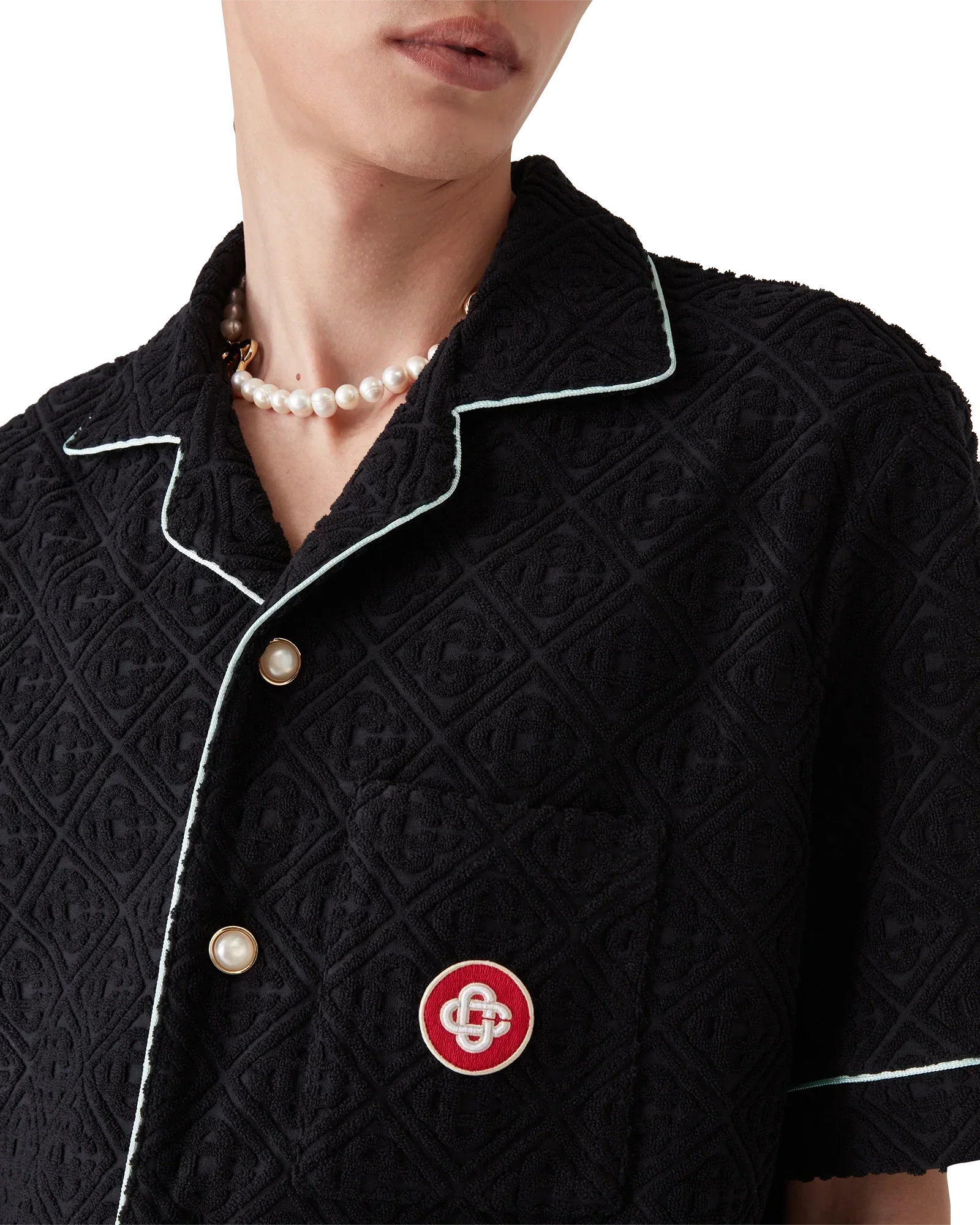 Monogram Jacquard Short Sleeve Towelling Shirt | Casablanca Paris | Image 5