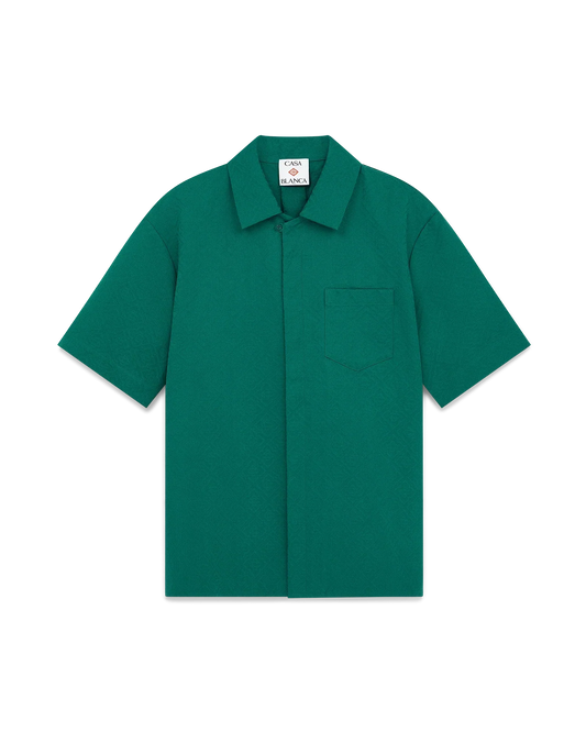 Cotton Monogram Short Sleeve Jacquard Shirt | Casablanca Paris | Image 1