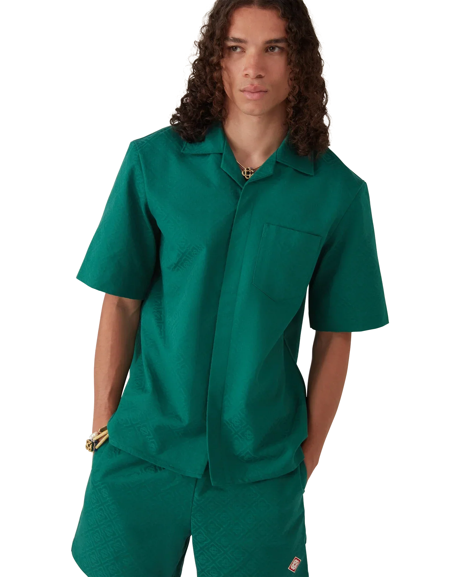 Cotton Monogram Short Sleeve Jacquard Shirt | Casablanca Paris | Image 4