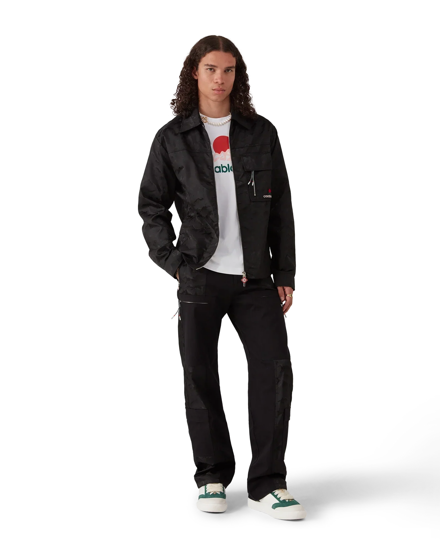 Nylon Mountain Short Sleeve Camo Zip Shirt | Casablanca Paris | Image 2