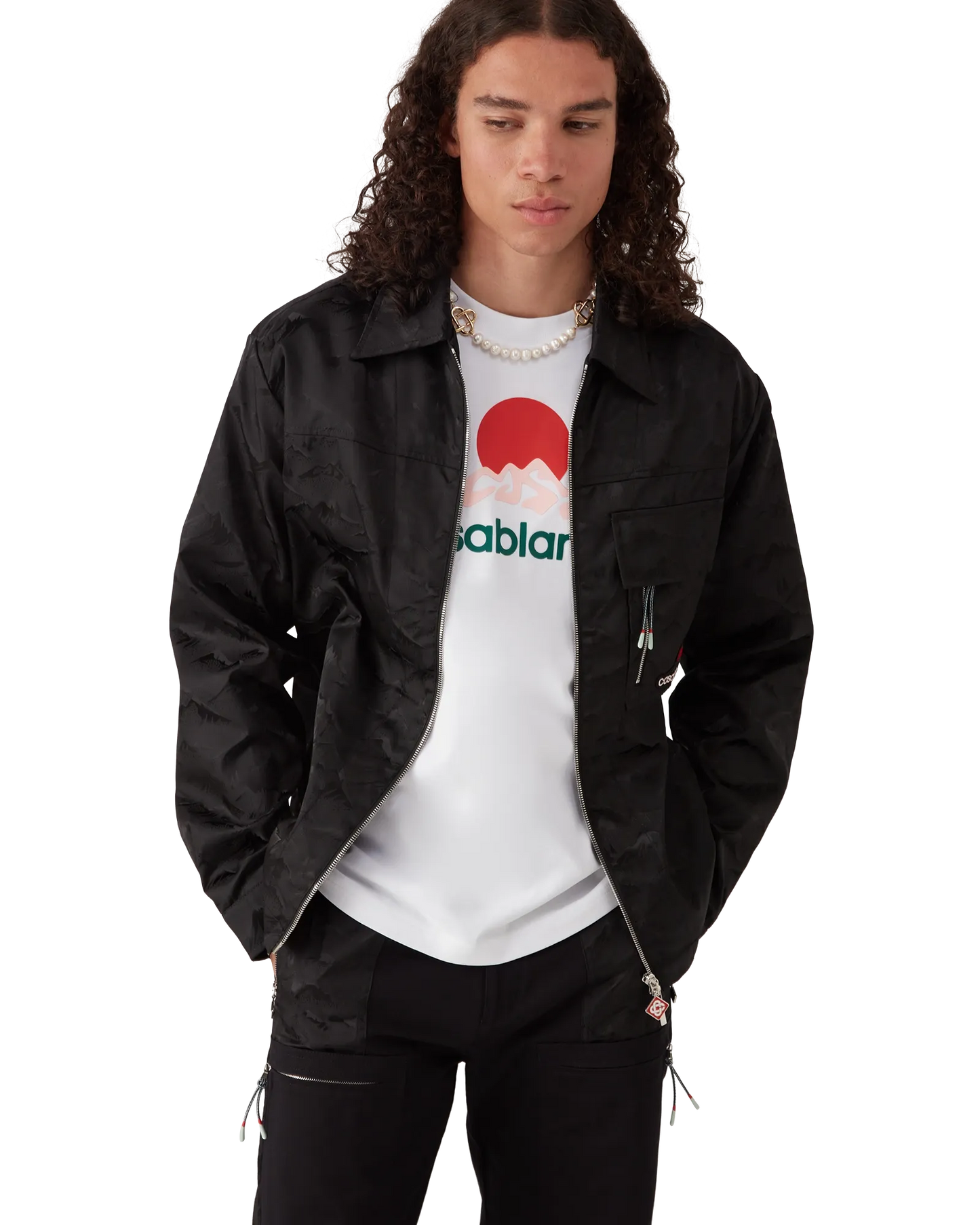 Nylon Mountain Short Sleeve Camo Zip Shirt | Casablanca Paris | Image 4