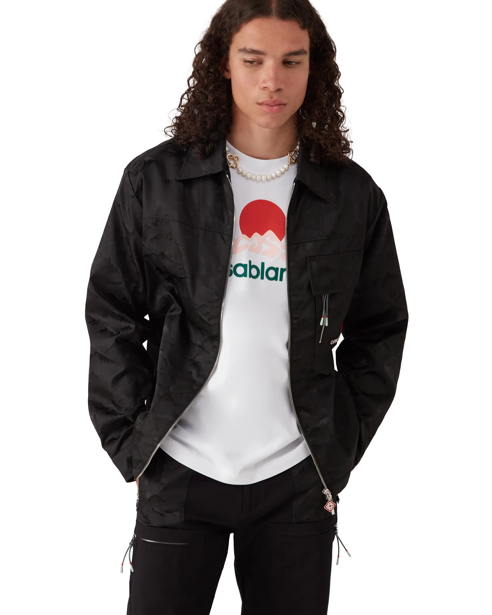 Nylon Mountain Short Sleeve Camo Zip Shirt | Casablanca Paris | Image 4