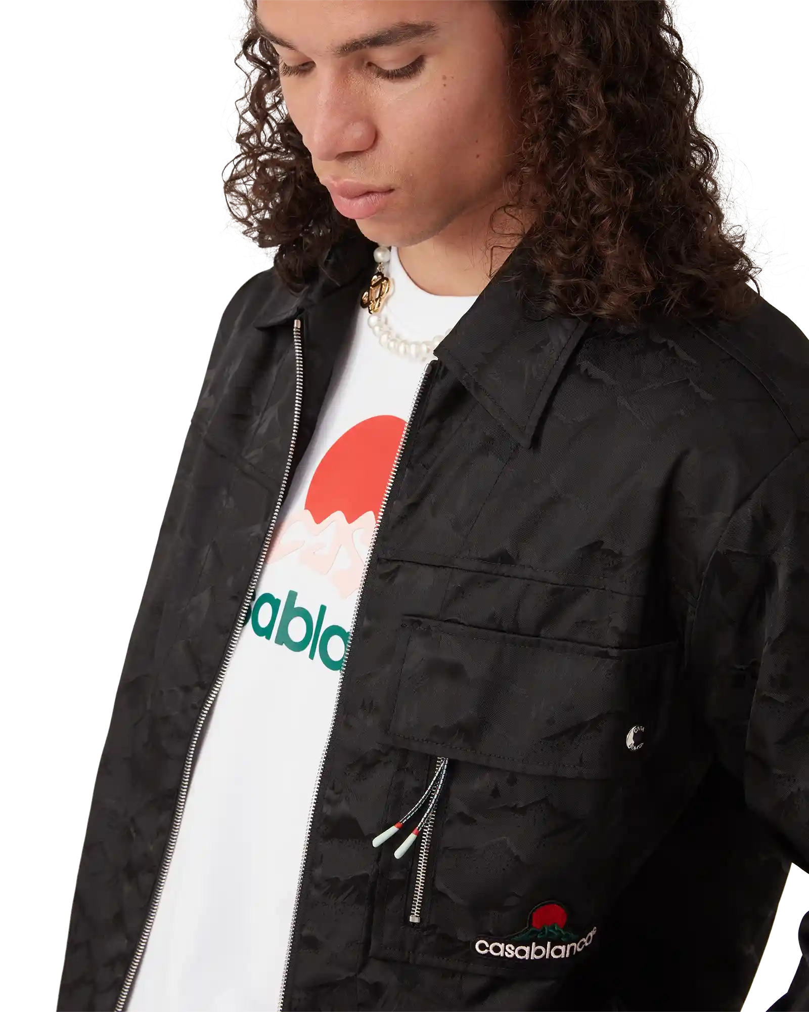 Nylon Mountain Short Sleeve Camo Zip Shirt | Casablanca Paris | Image 5