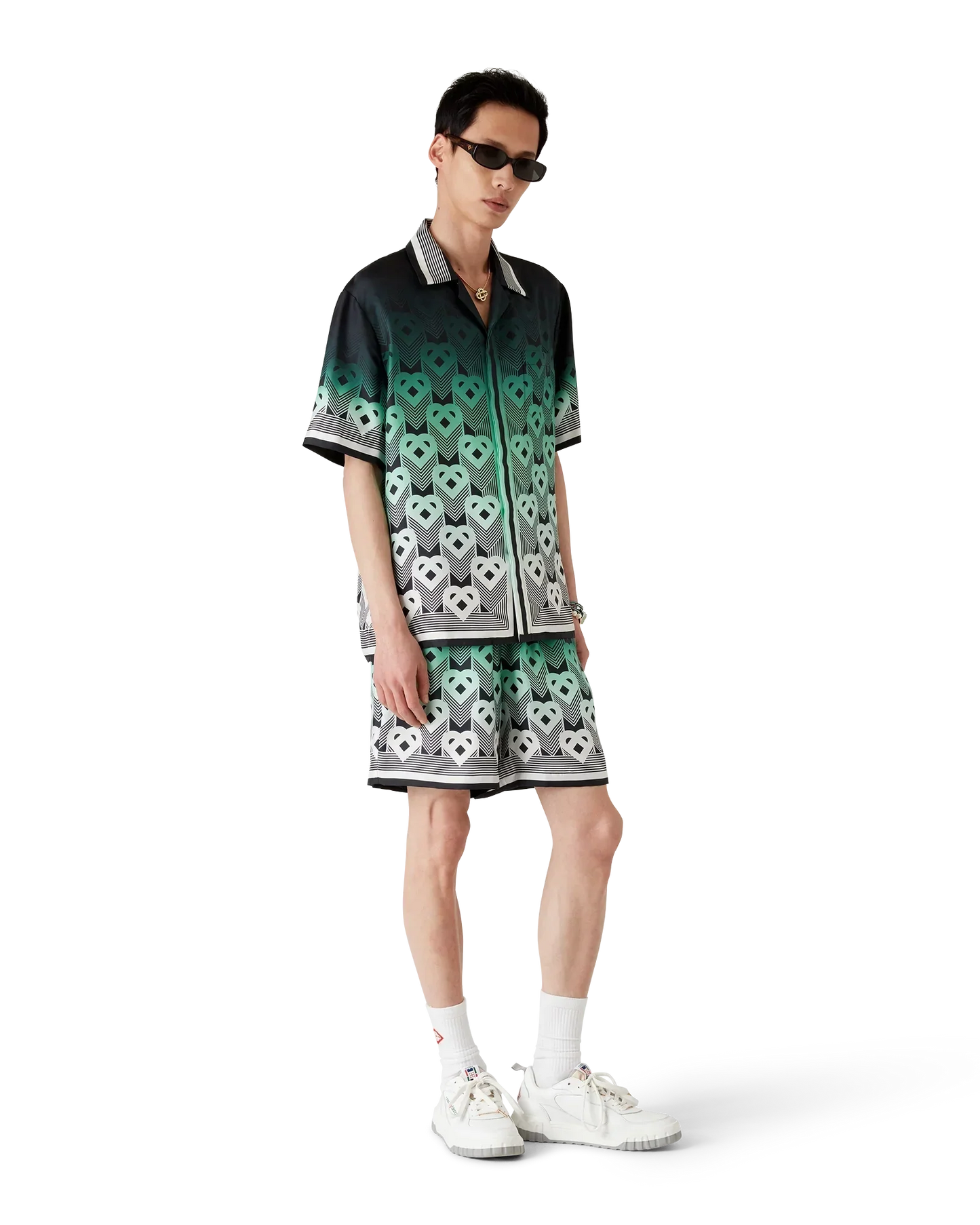 Gradient Monogram Silk Shorts | Casablanca Paris | Image 2