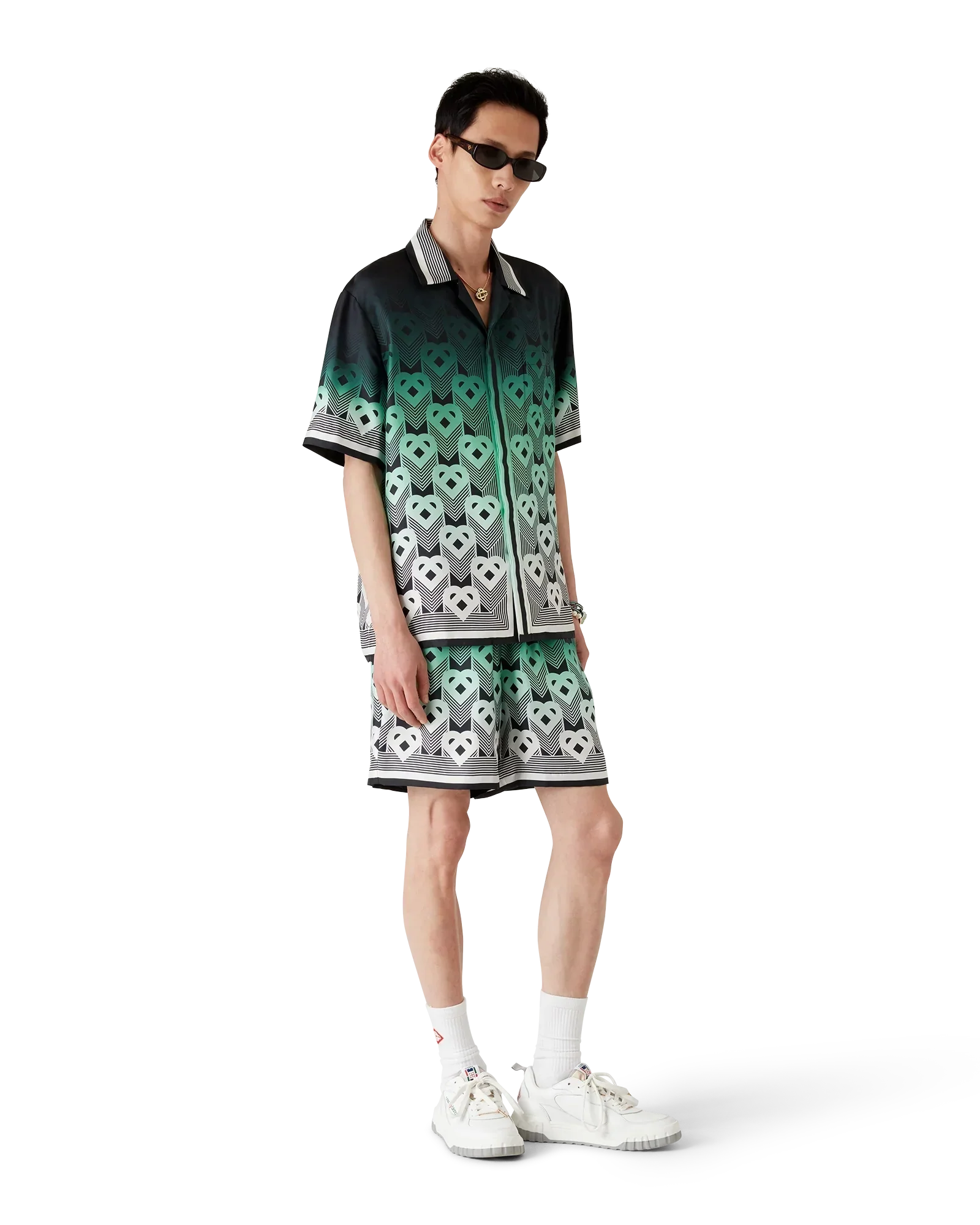 Gradient Monogram Silk Shorts | Casablanca Paris | Image 2