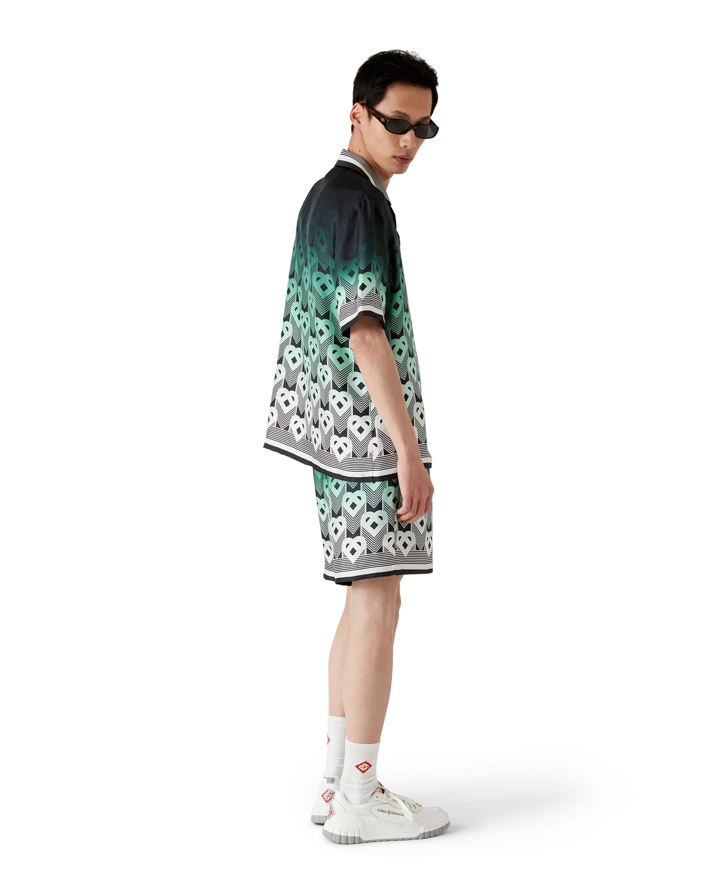 Gradient Monogram Silk Shorts | Casablanca Paris | Image 3