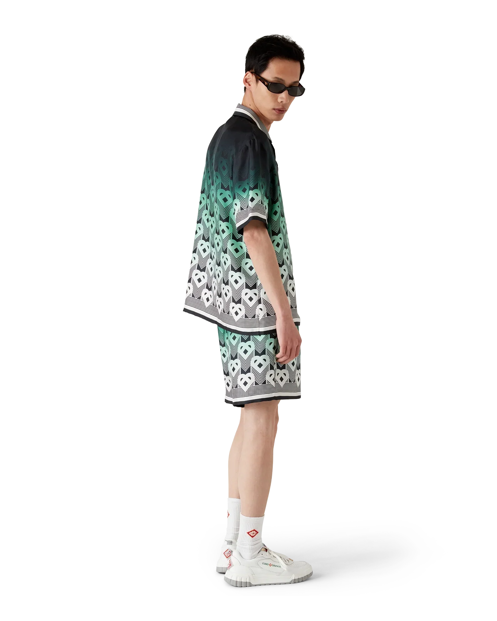 Gradient Monogram Silk Shorts | Casablanca Paris | Image 3