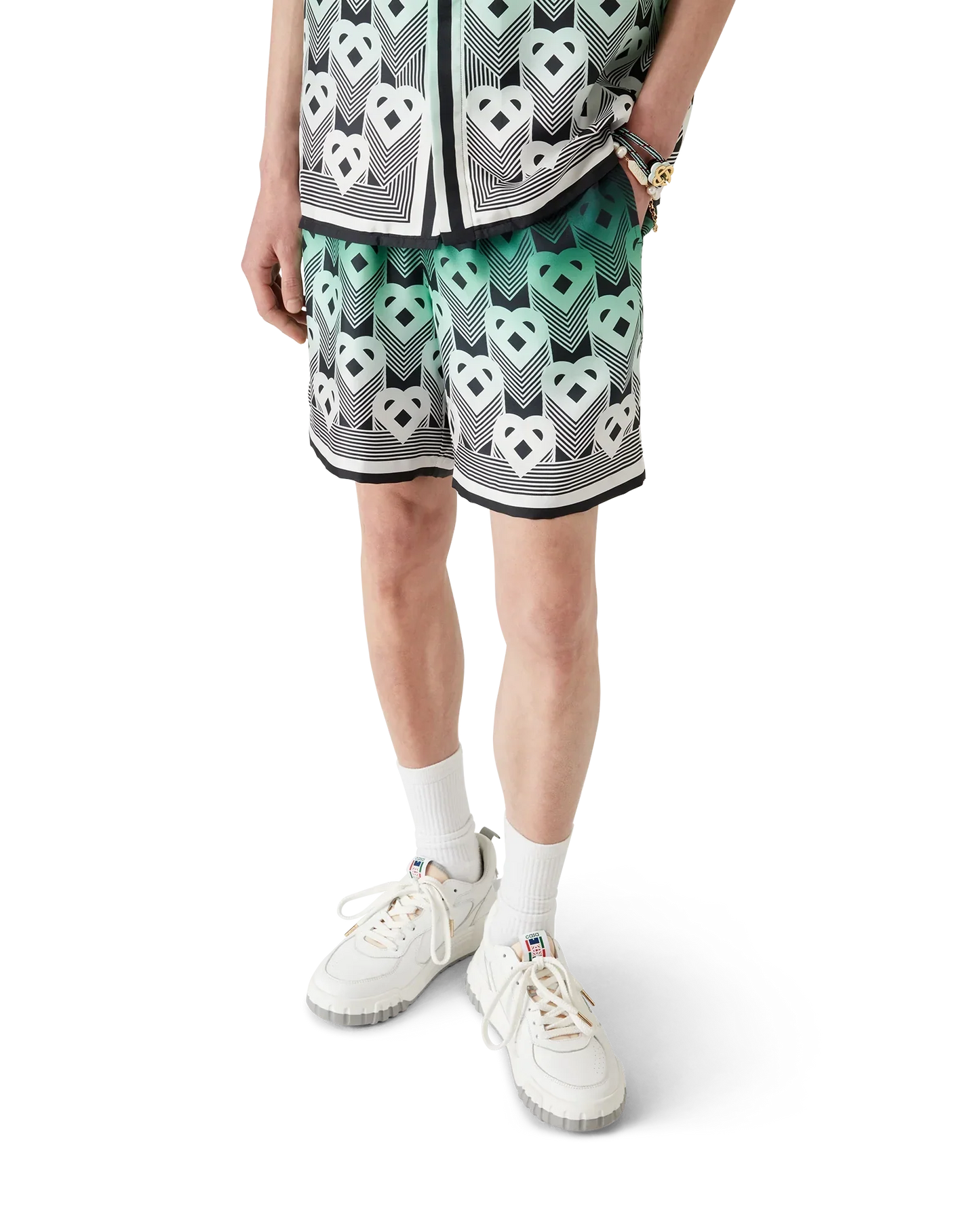 Gradient Monogram Silk Shorts | Casablanca Paris | Image 4