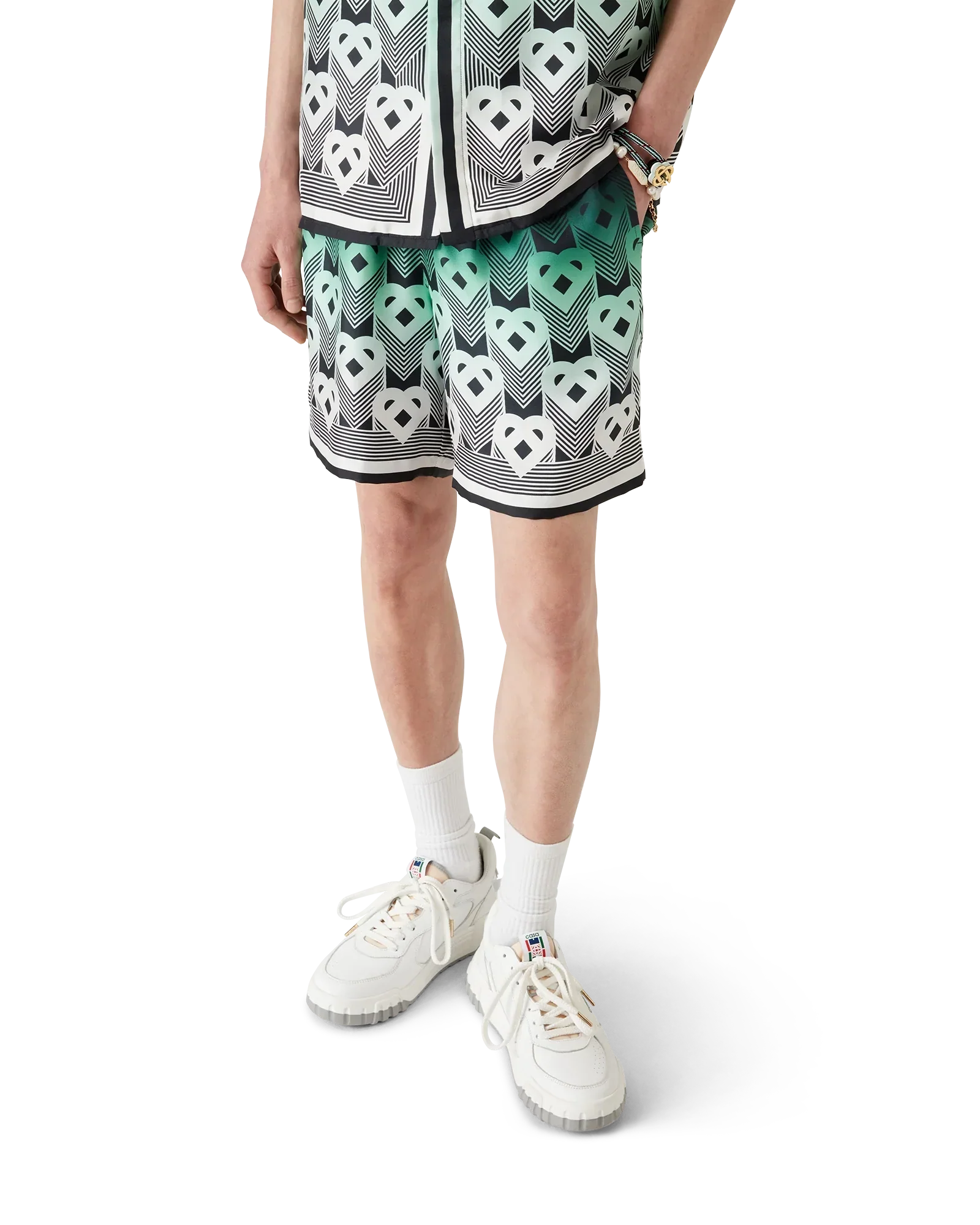 Gradient Monogram Silk Shorts | Casablanca Paris | Image 4