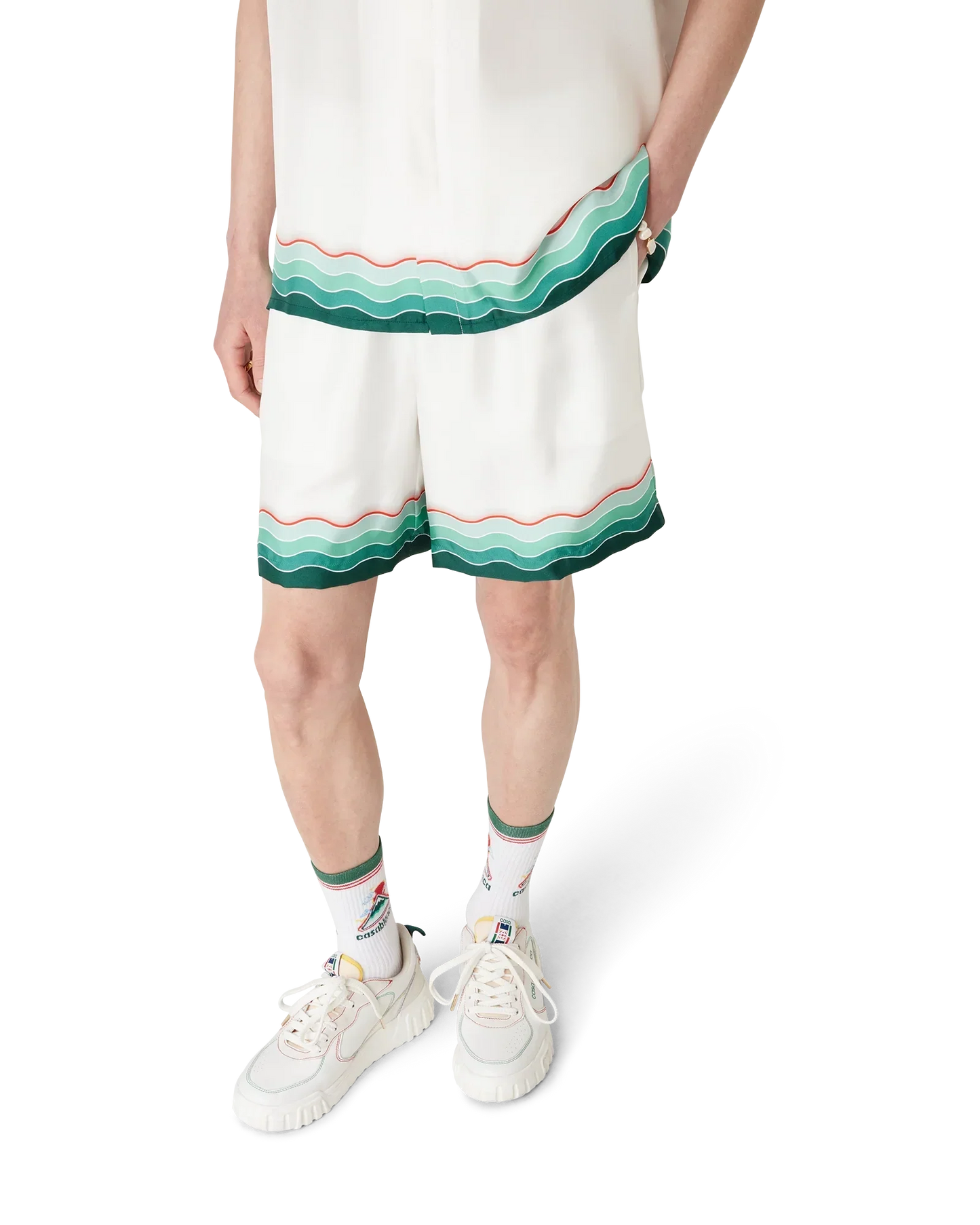 Montagne Ondulee Silk Shorts | Casablanca Paris | Image 4