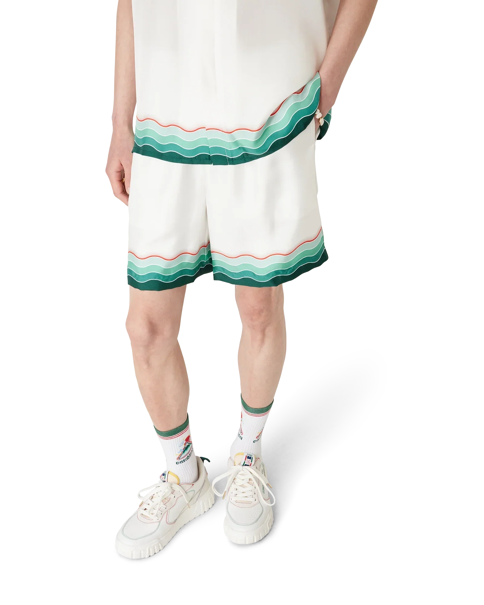 Montagne Ondulee Silk Shorts | Casablanca Paris | Image 4