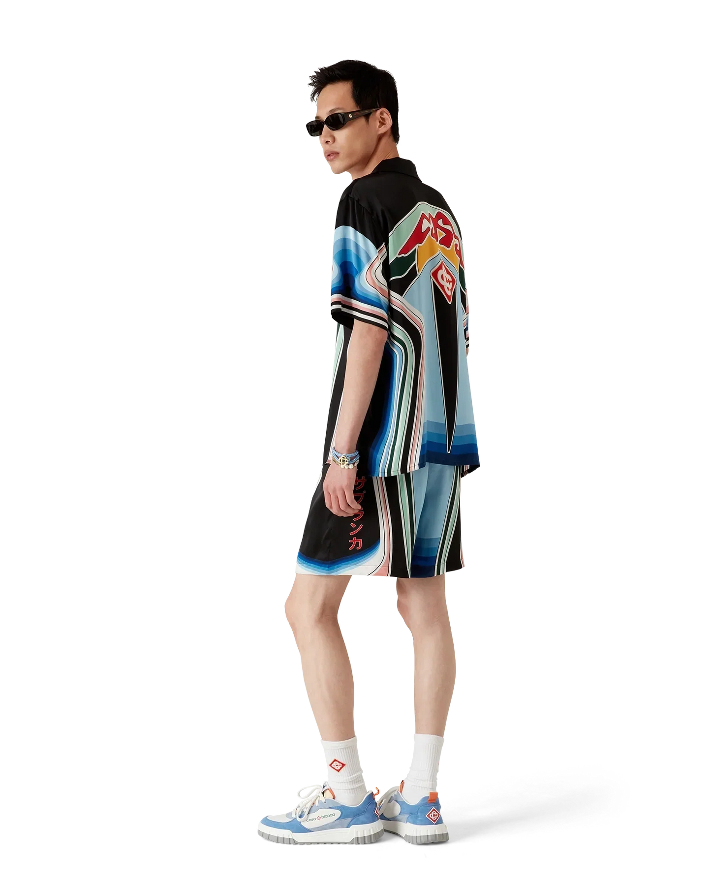 Graphic Mountain Silk Shorts | Casablanca Paris | Image 3