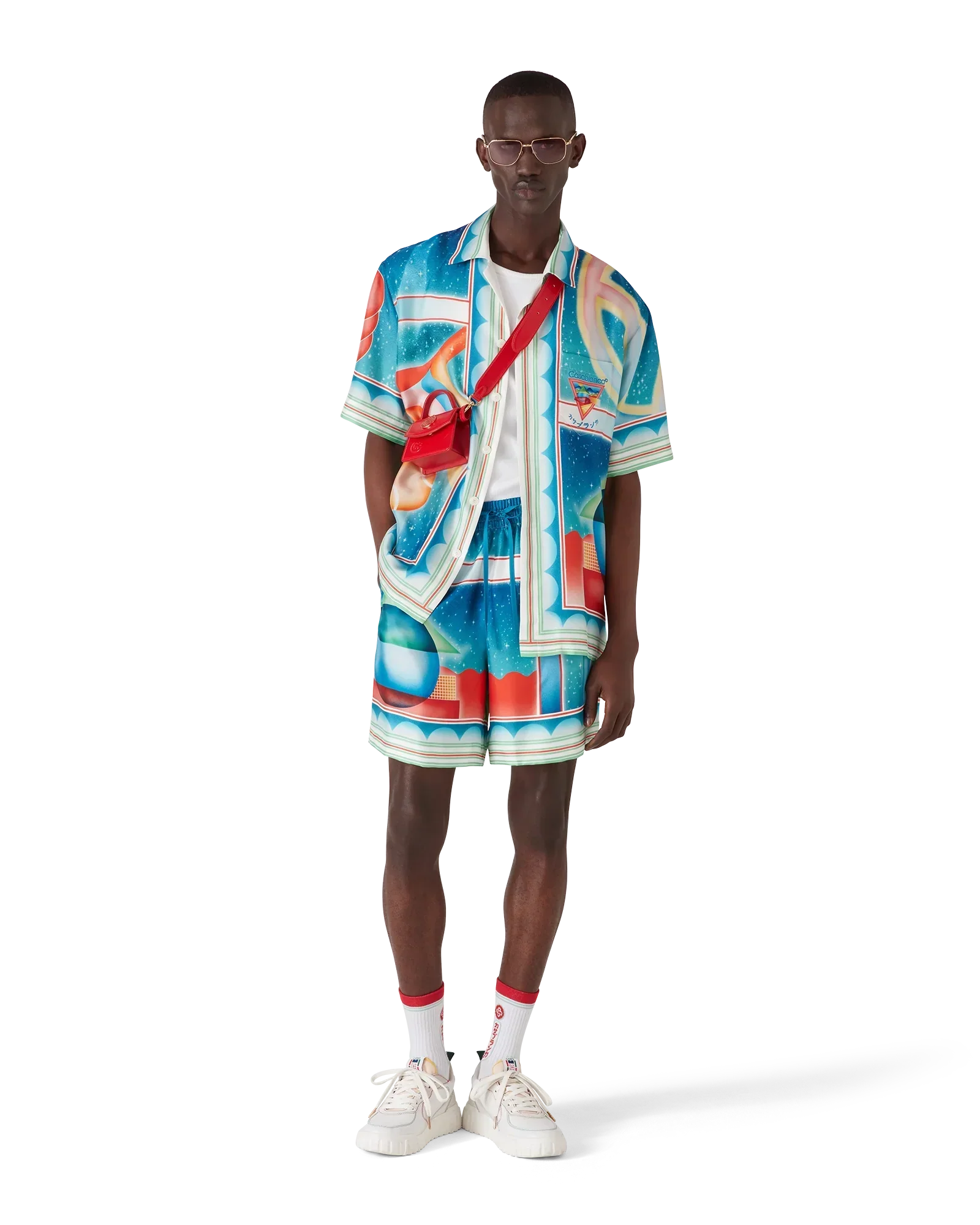 Galaxy Court Silk Shorts | Casablanca Paris | Image 2
