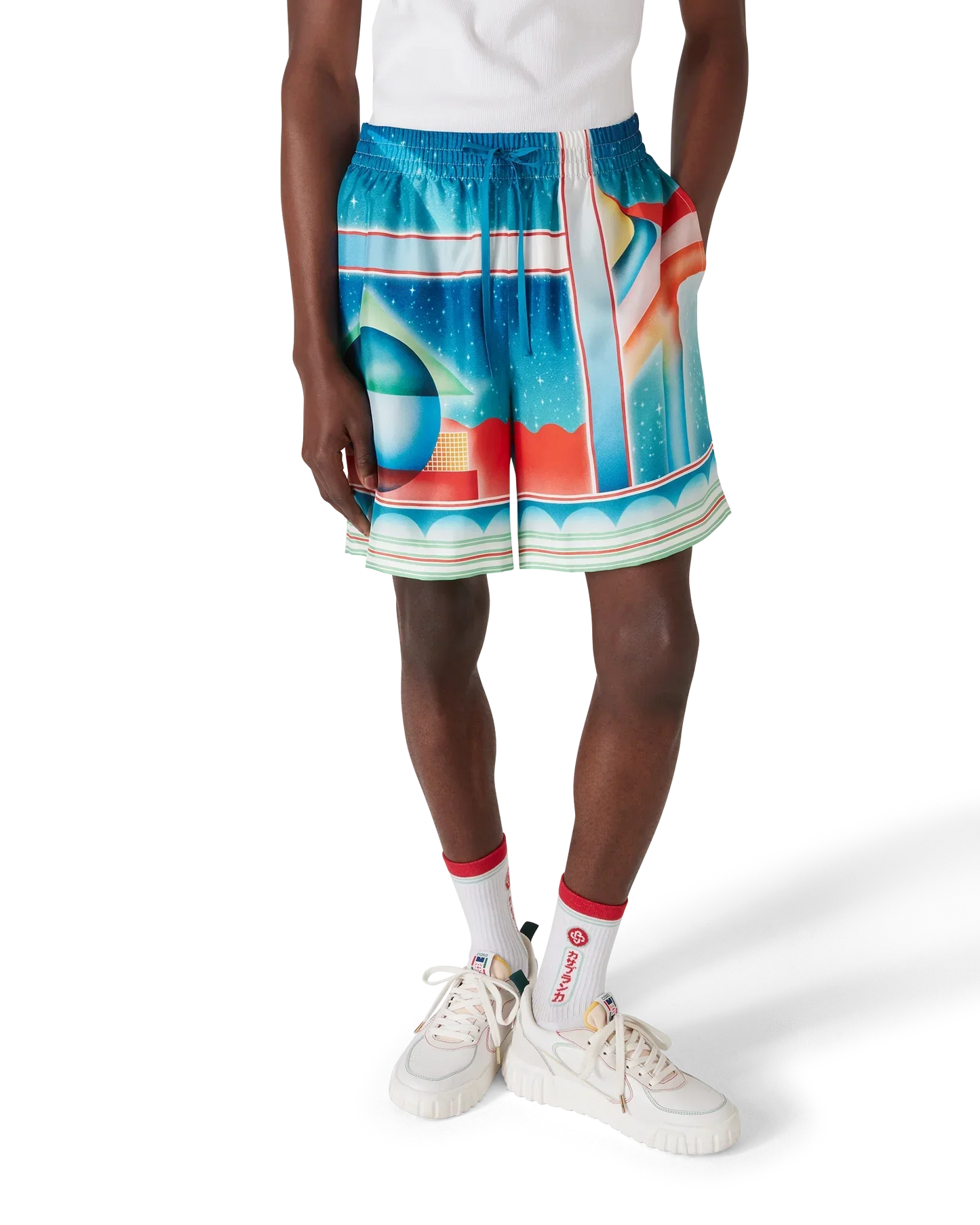 Galaxy Court Silk Shorts | Casablanca Paris | Image 4