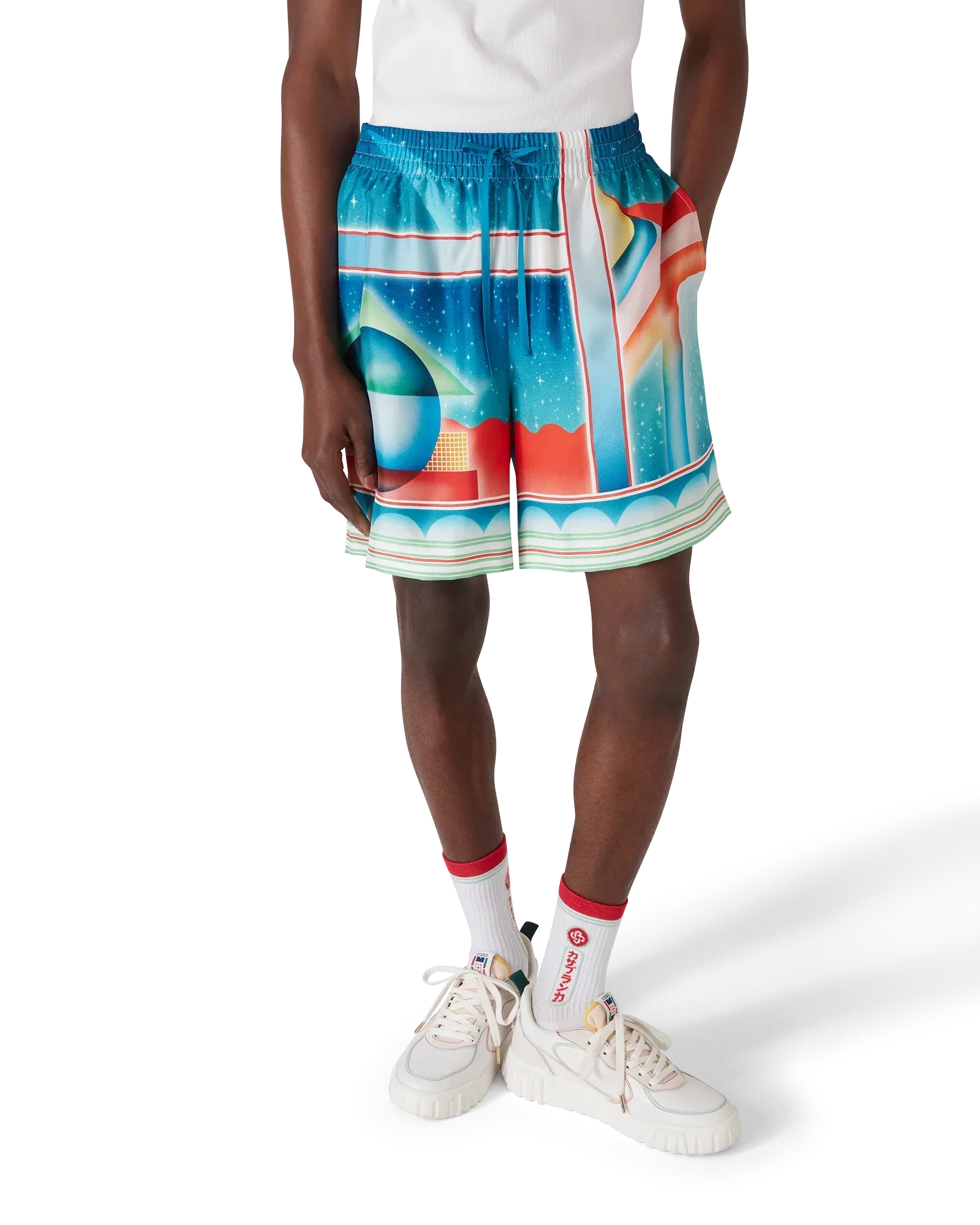 Galaxy Court Silk Shorts | Casablanca Paris | Image 4
