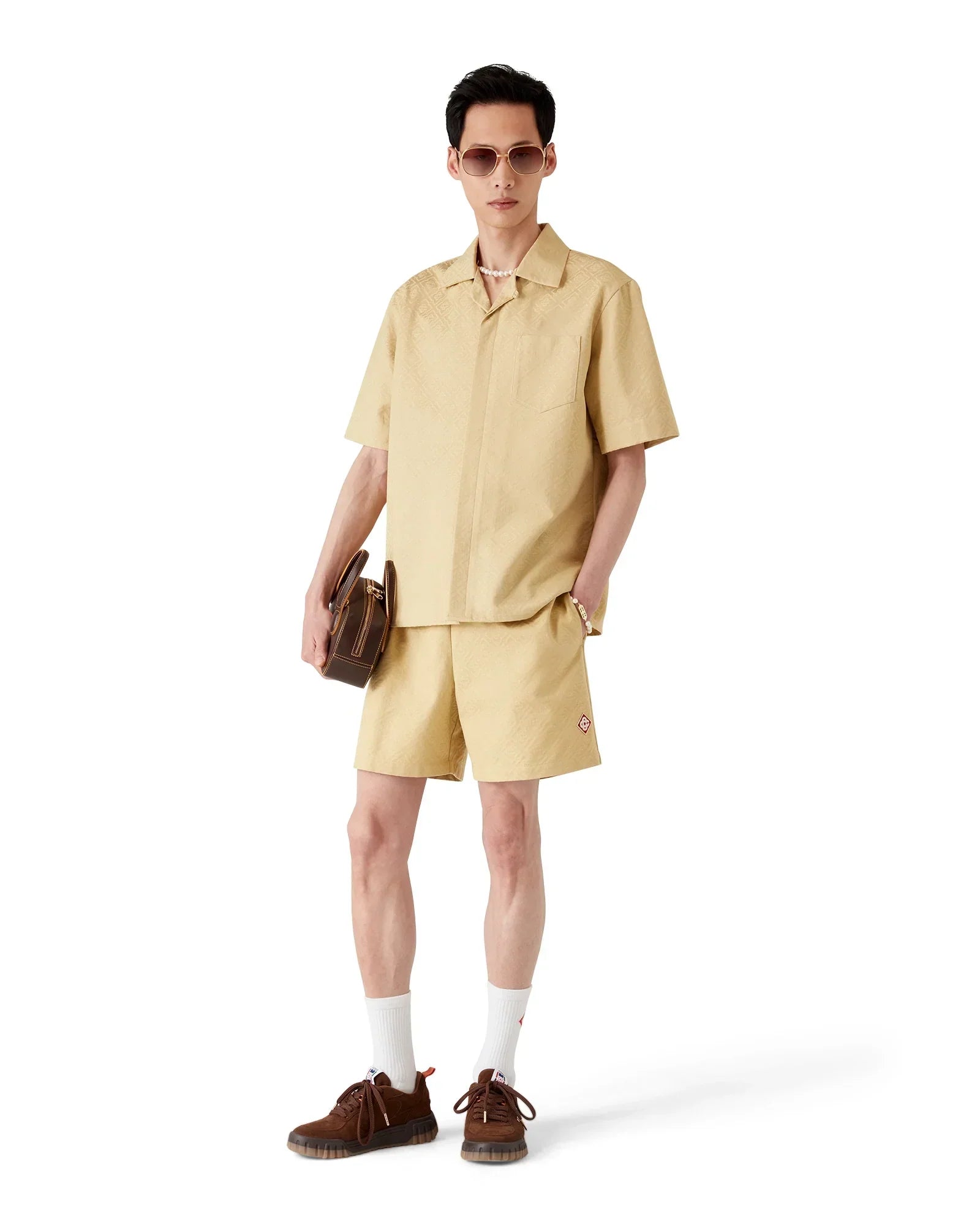 Cotton Monogram Jacquard Shorts | Casablanca Paris | Image 2