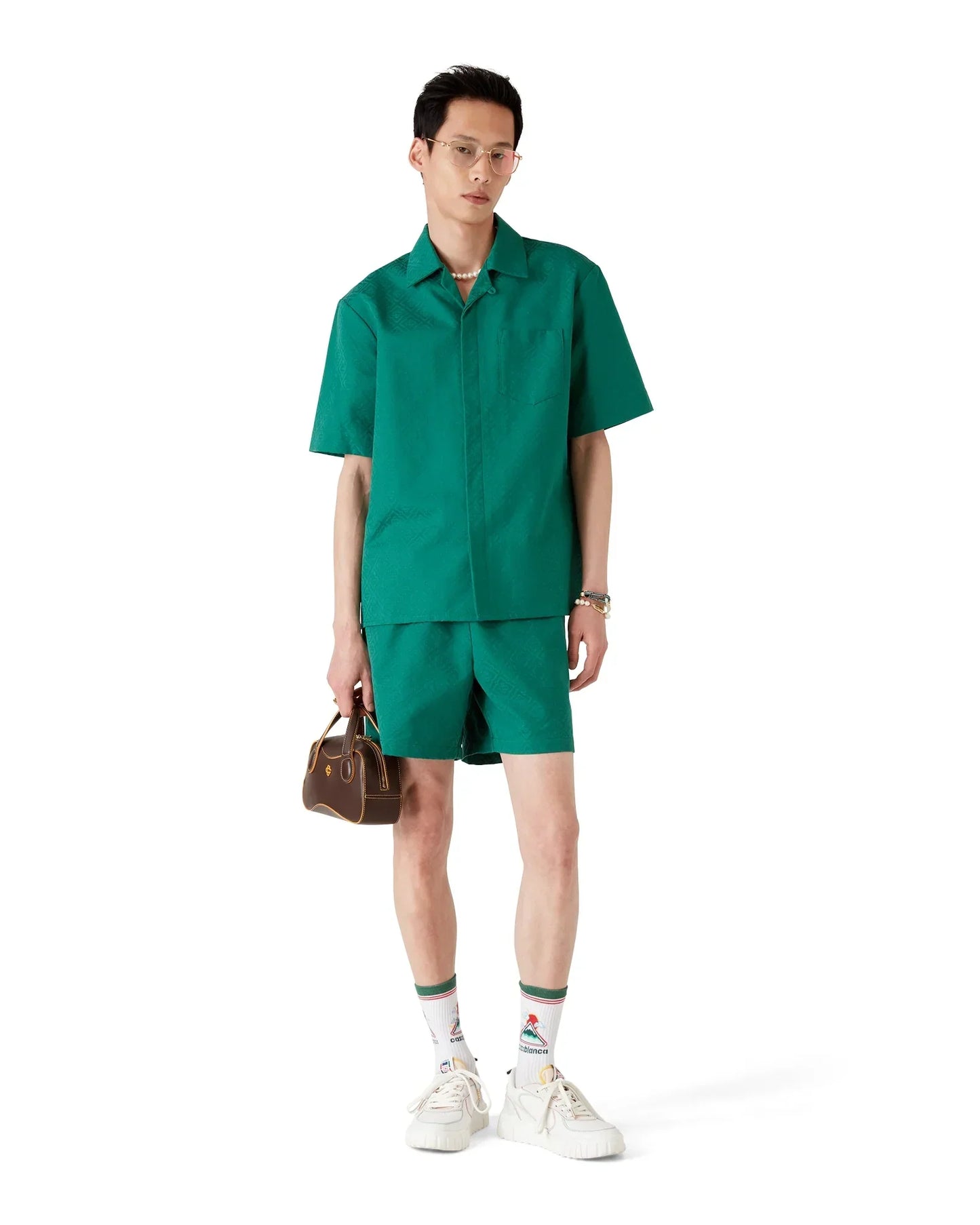 Cotton Monogram Jacquard Shorts | Casablanca Paris | Image 2
