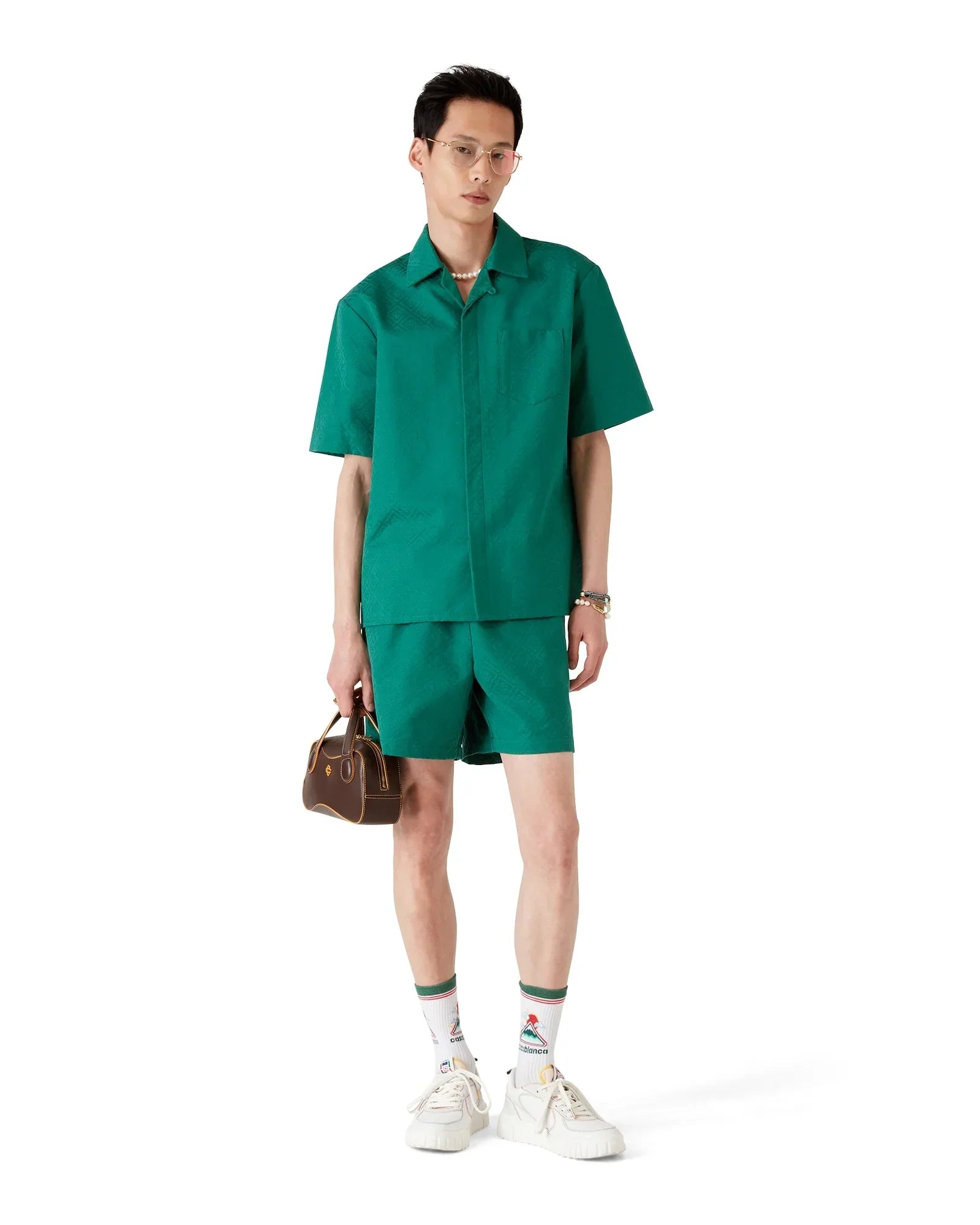 Cotton Monogram Jacquard Shorts | Casablanca Paris | Image 2