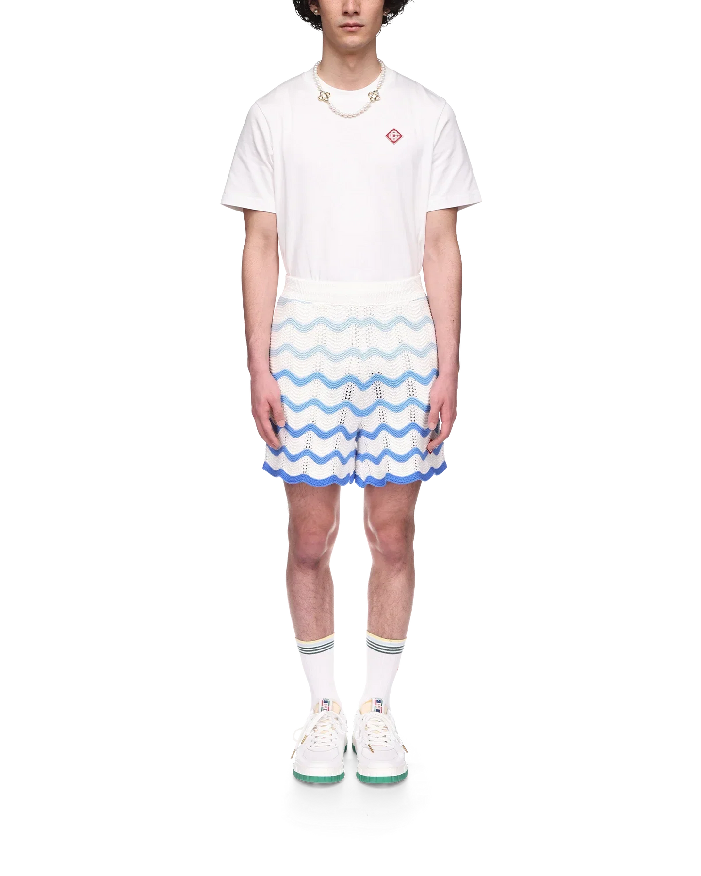 Wavy Gradient Crochet Shorts | Casablanca Paris | Image 2