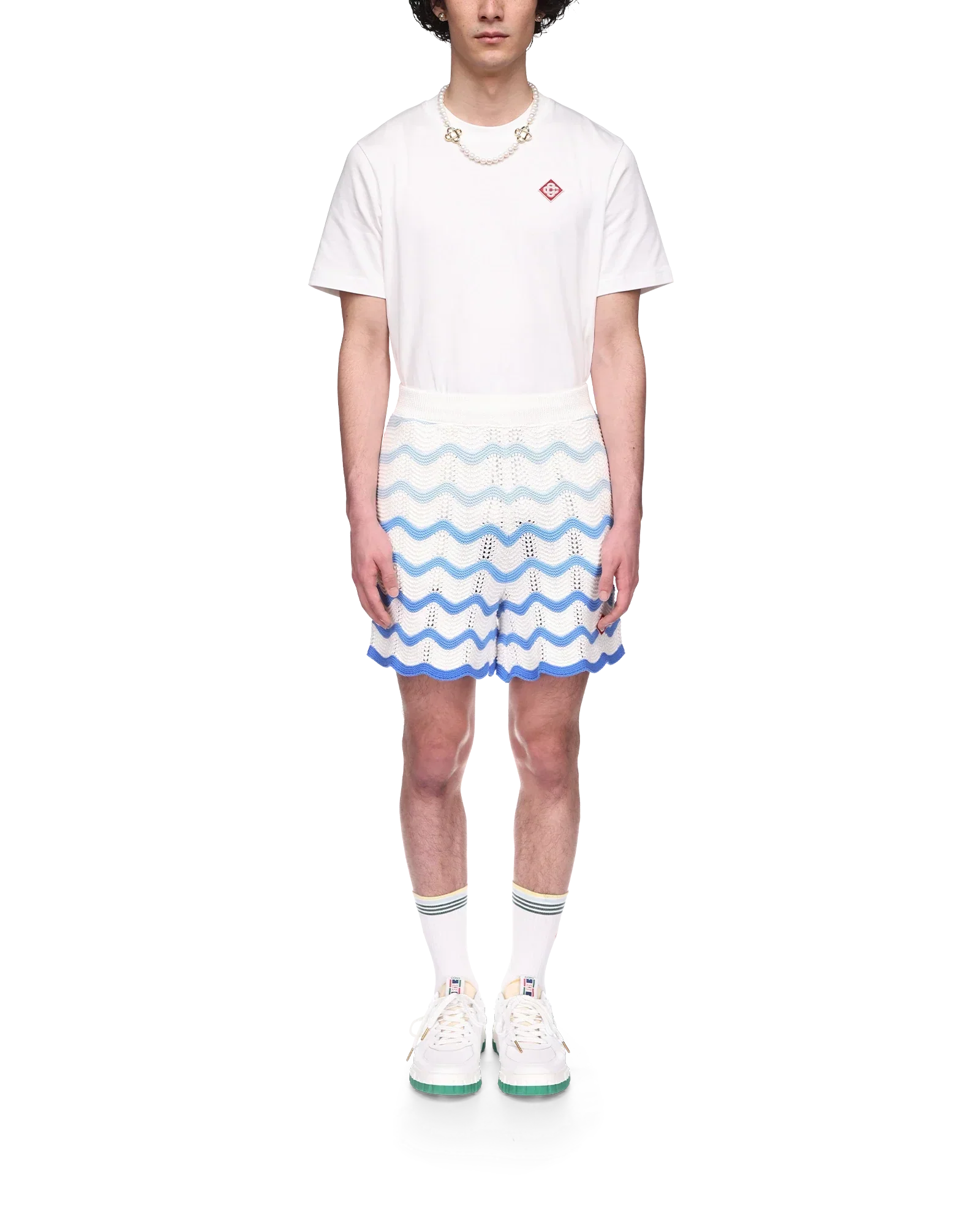 Wavy Gradient Crochet Shorts | Casablanca Paris | Image 2