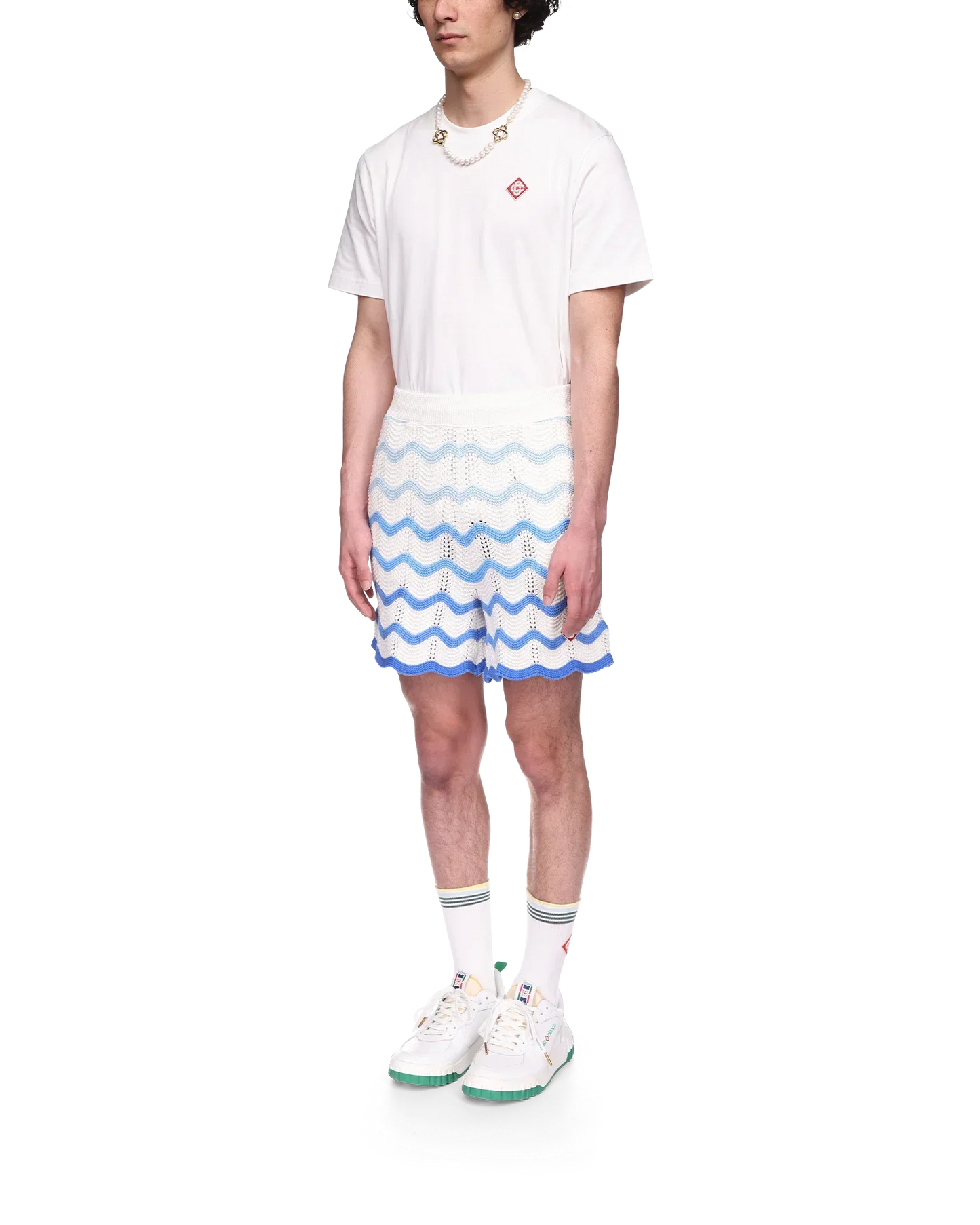 Wavy Gradient Crochet Shorts | Casablanca Paris | Image 3