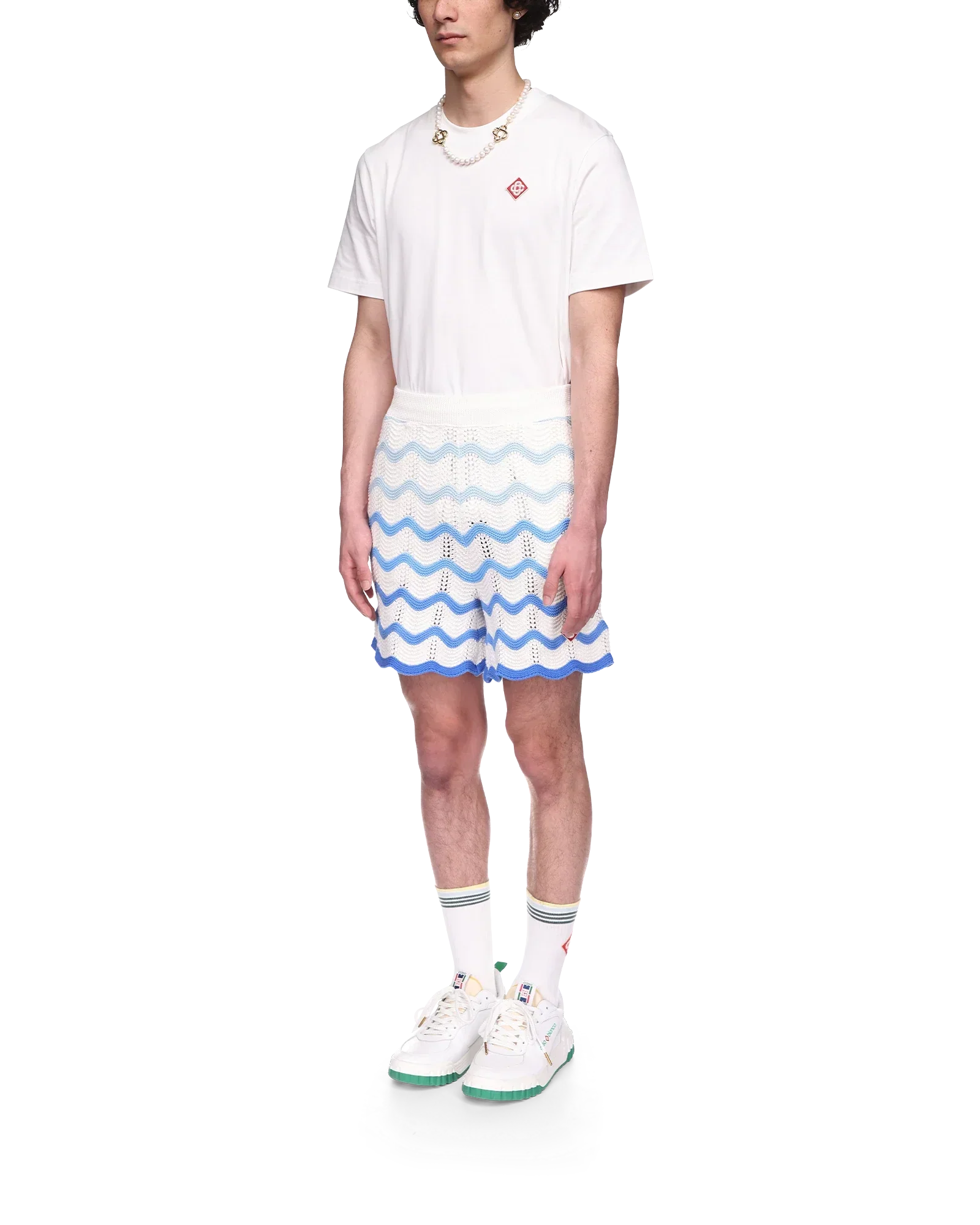 Wavy Gradient Crochet Shorts | Casablanca Paris | Image 3