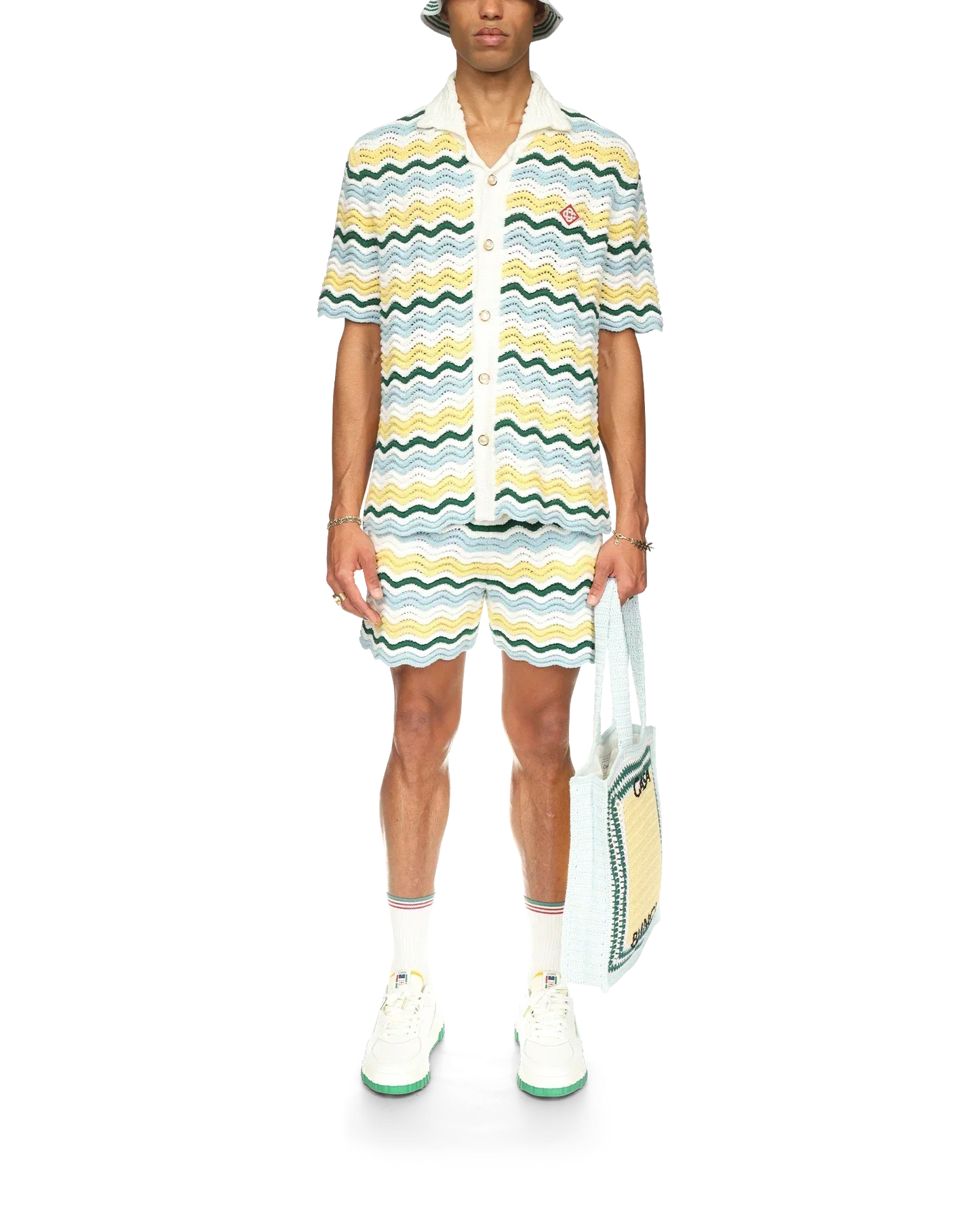 Wavy Short Sleeve Boucle Shirt | Casablanca Paris | Image 2