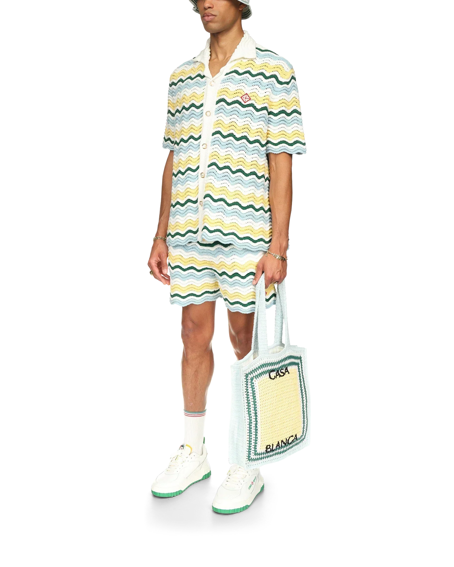 Wavy Short Sleeve Boucle Shirt | Casablanca Paris | Image 3
