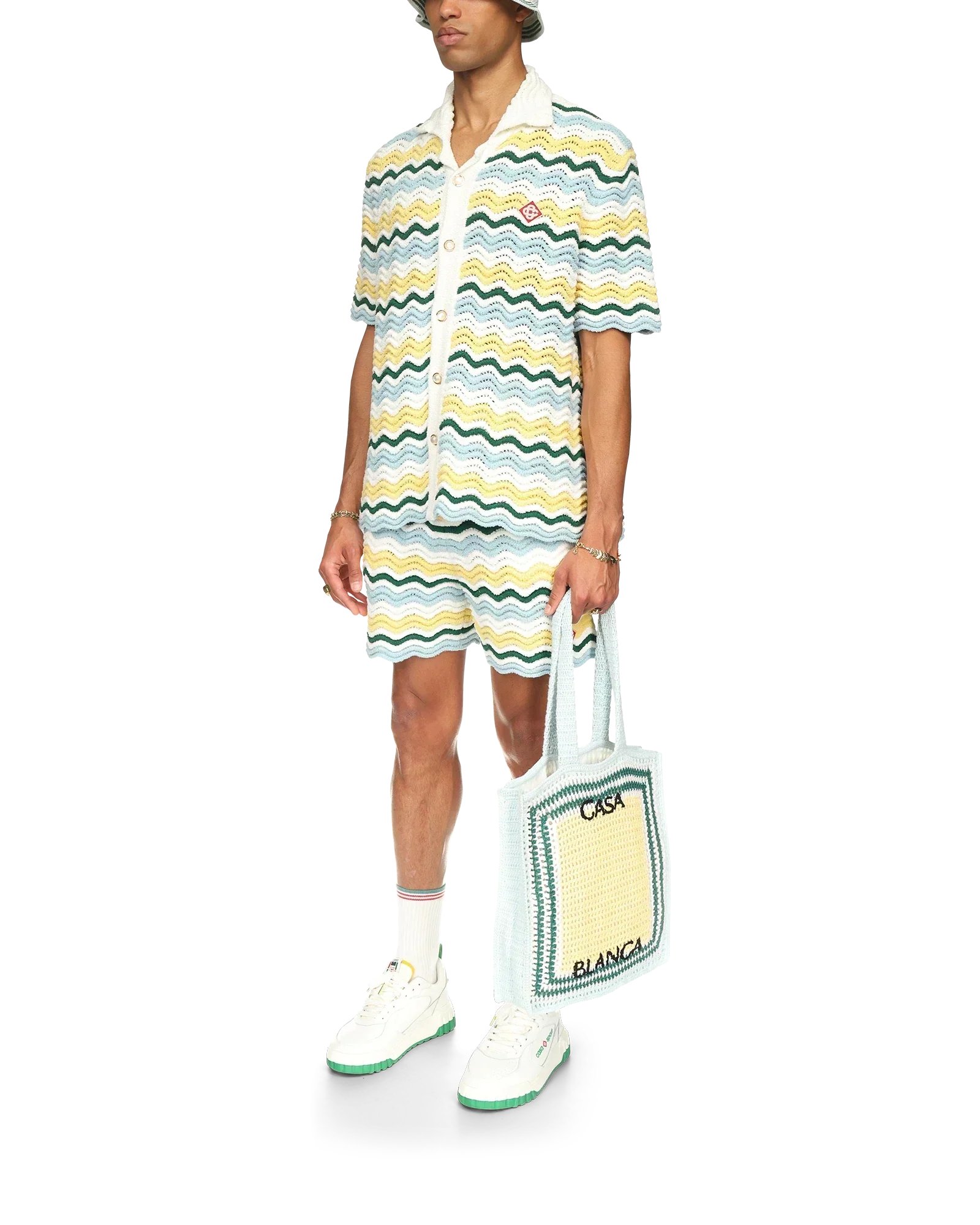 Wavy Short Sleeve Boucle Shirt | Casablanca Paris | Image 3