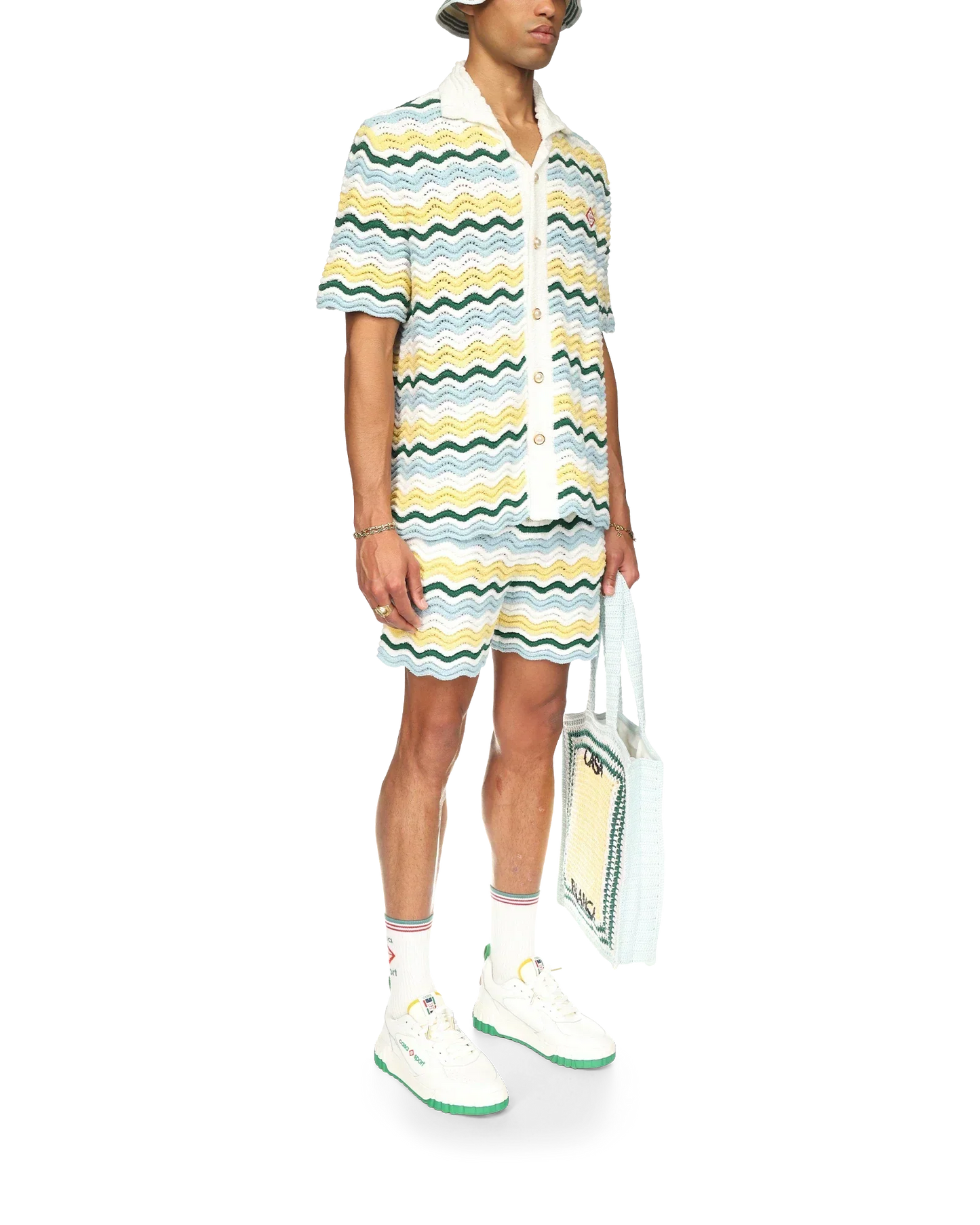 Wavy Short Sleeve Boucle Shirt | Casablanca Paris | Image 5