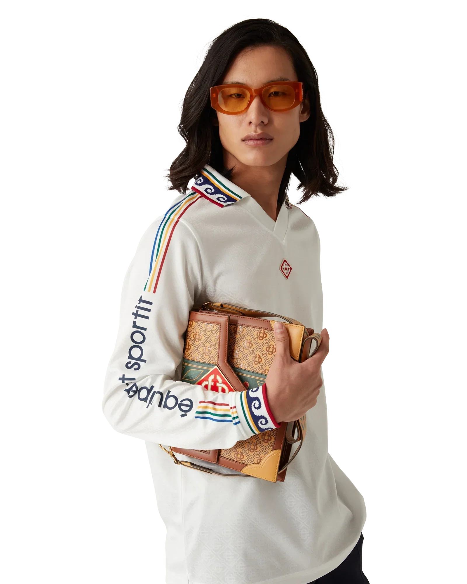 Jacquard Monogram Football Long Sleeve Shirt | Casablanca Paris | Image 2