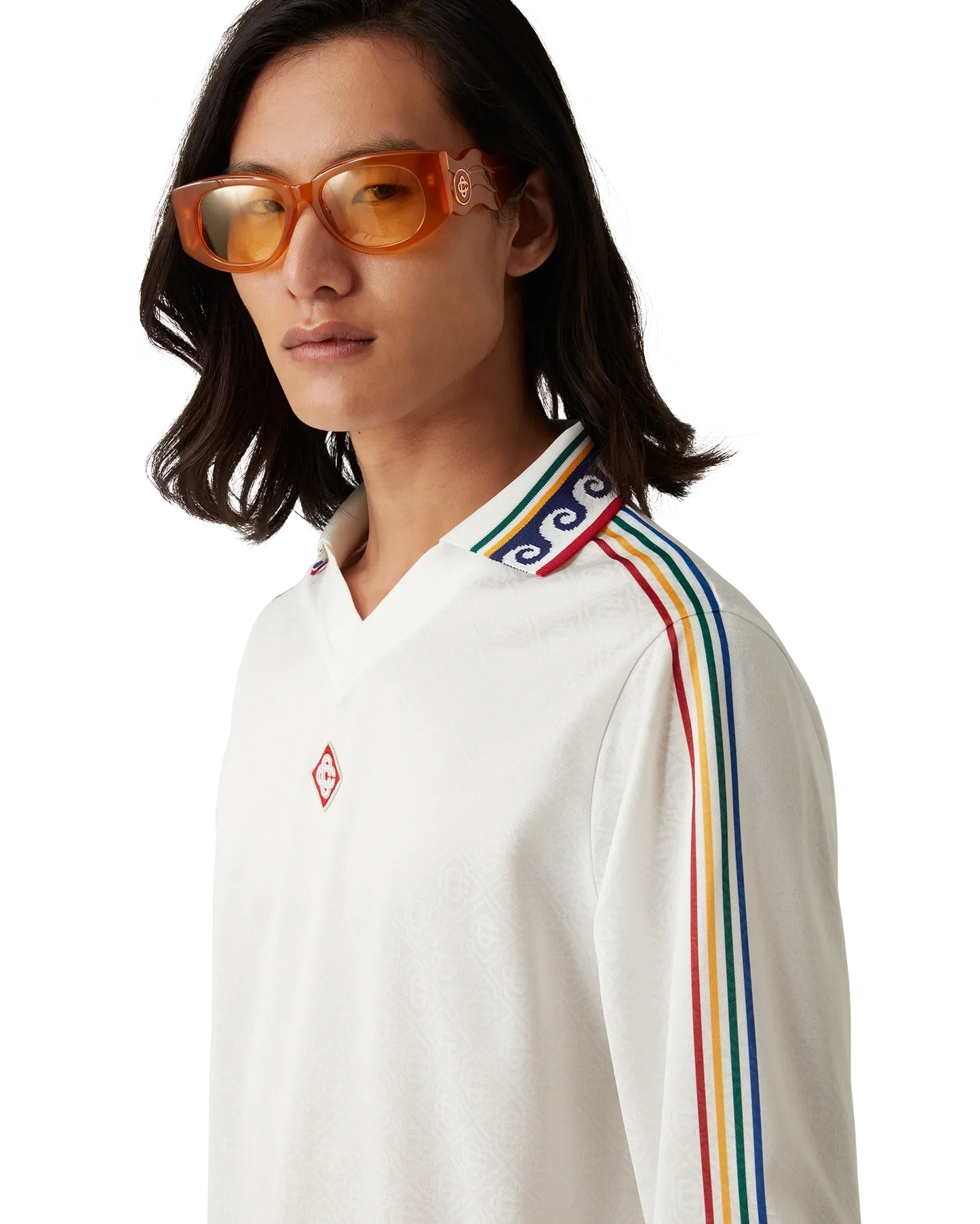 Jacquard Monogram Football Long Sleeve Shirt | Casablanca Paris | Image 3