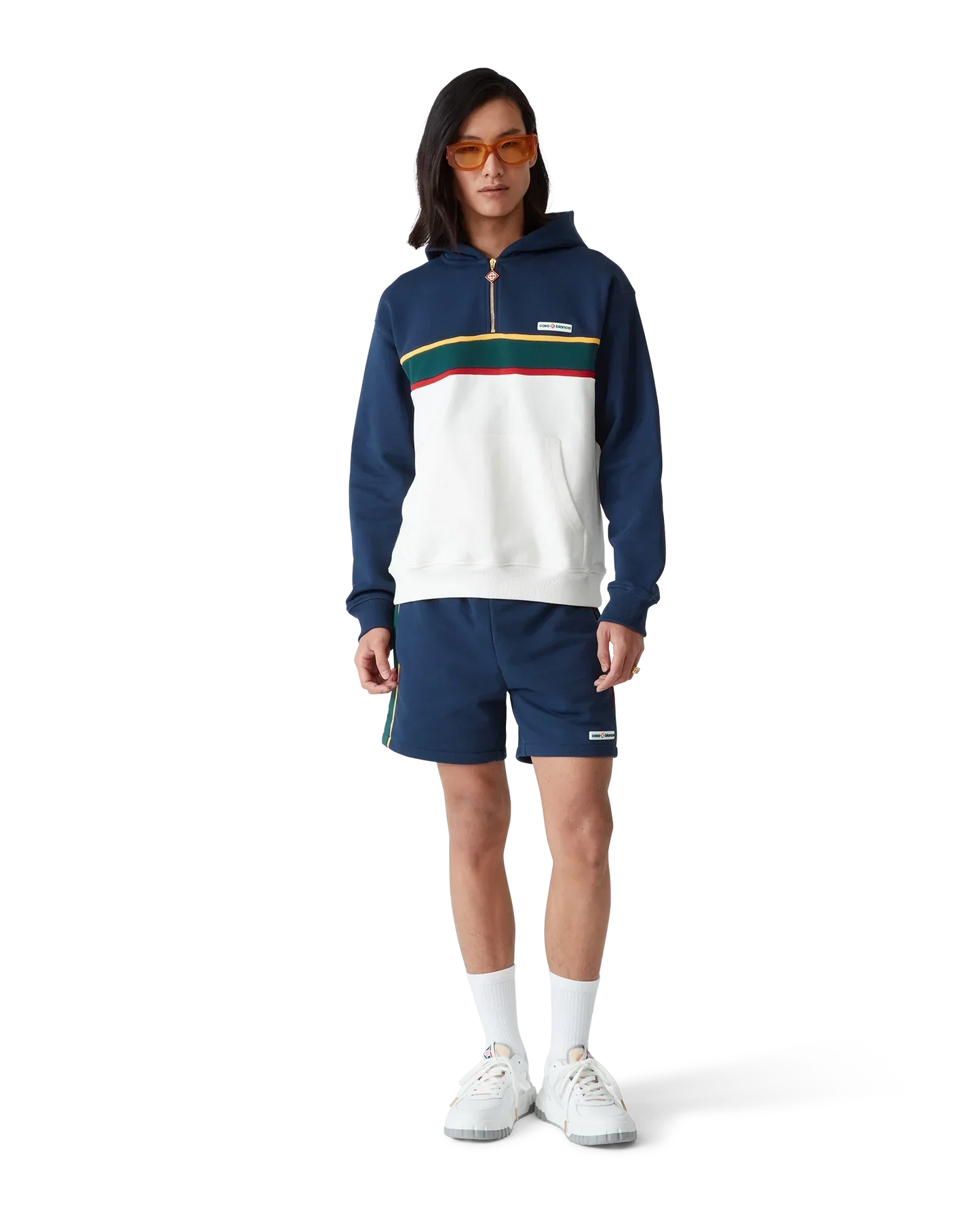 Colourblock Quarter Zip Hooded Sweatshirt | Casablanca Paris | Image 2