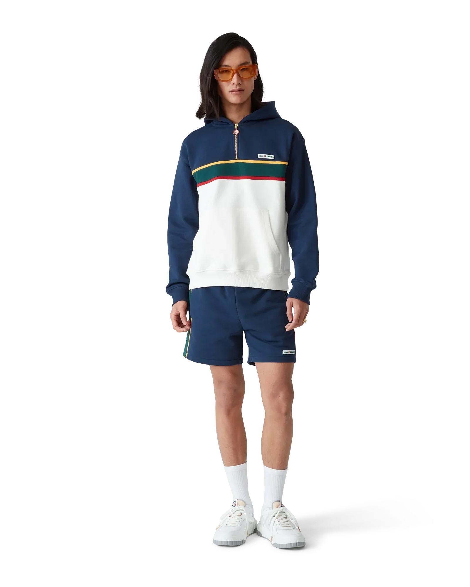 Colourblock Quarter Zip Hooded Sweatshirt | Casablanca Paris | Image 2