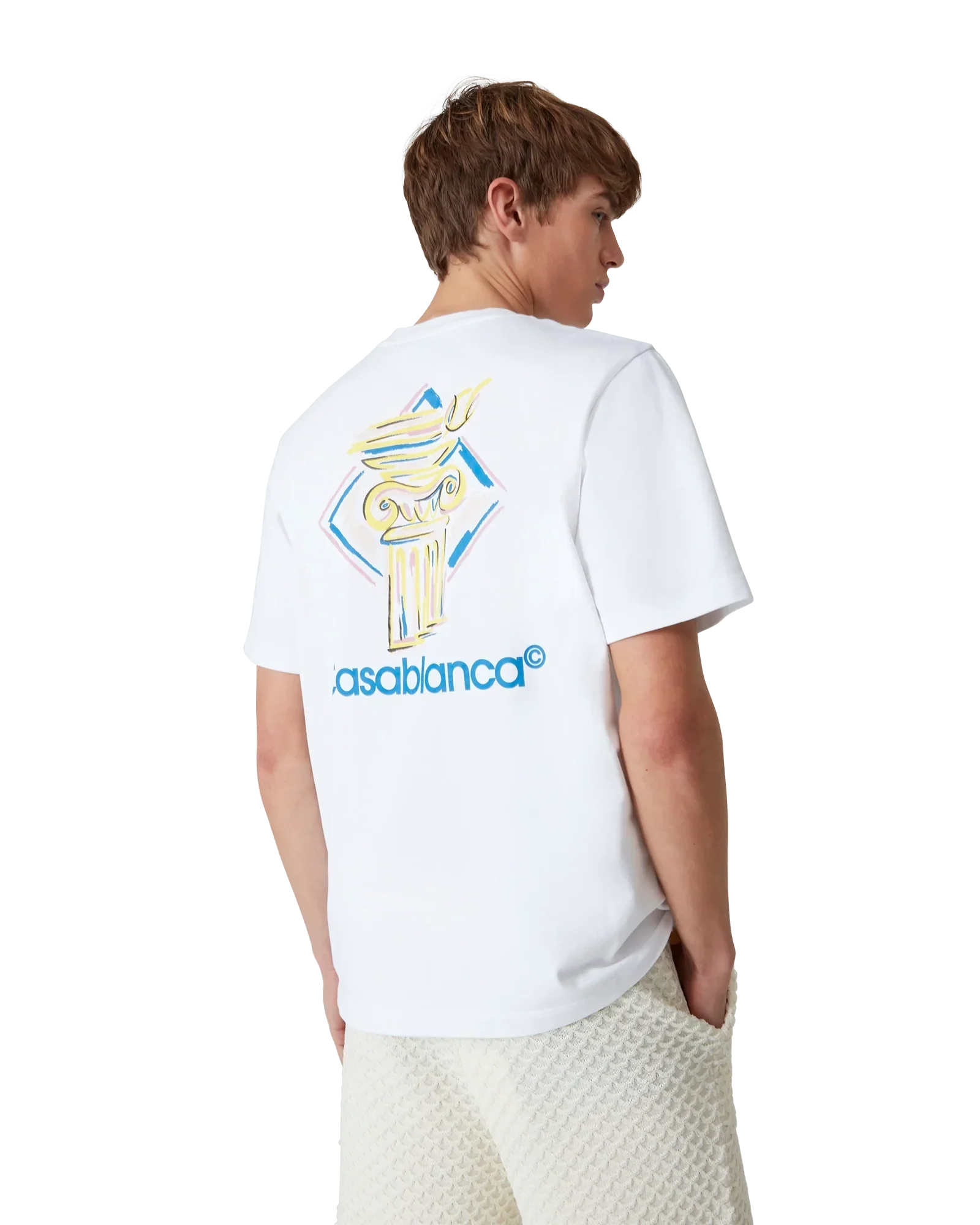 Diamond Column Short Sleeve T-Shirt | Casablanca Paris | Image 4