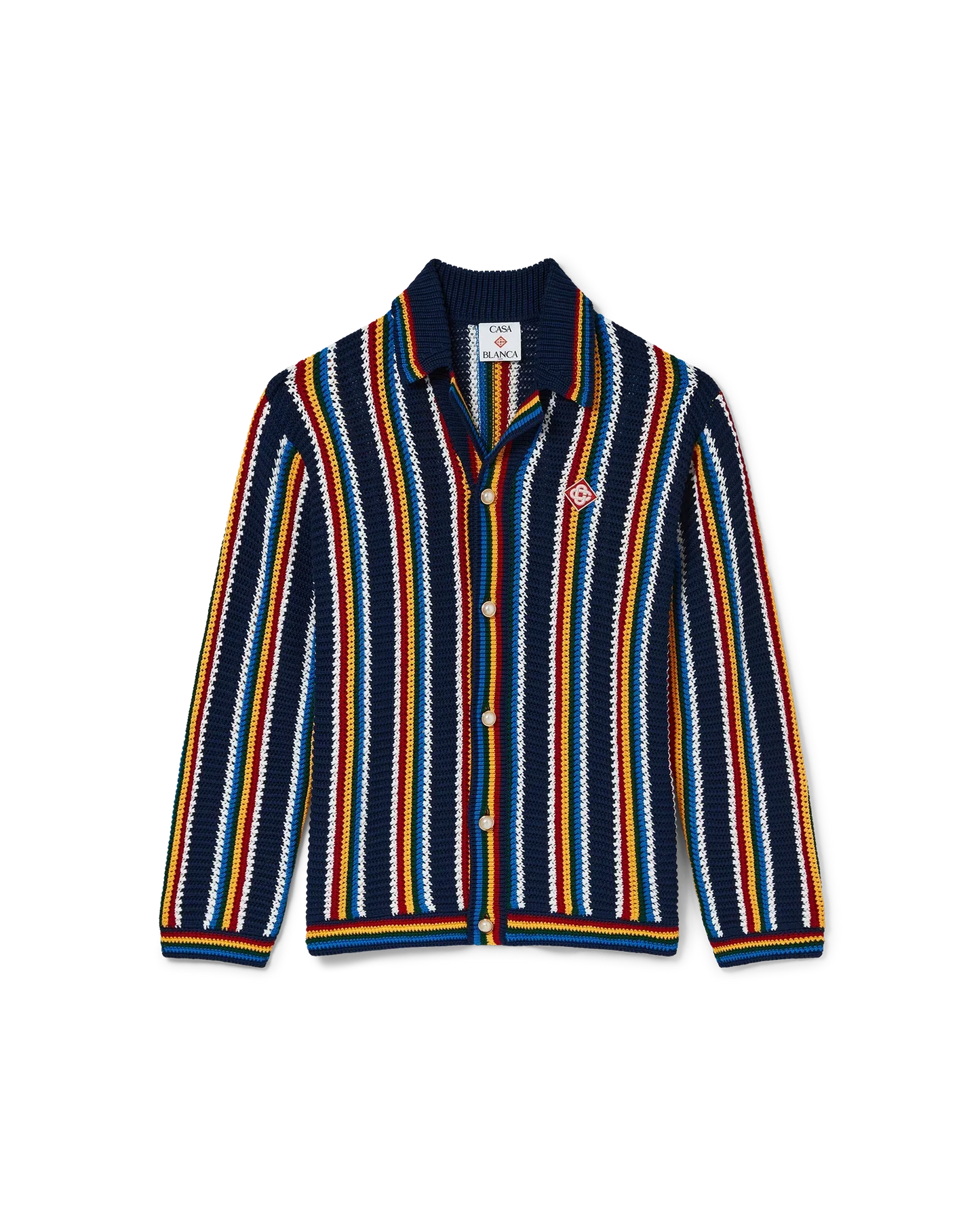 Crochet Long Sleeve Stripe Shirt | Casablanca Paris | Image 1