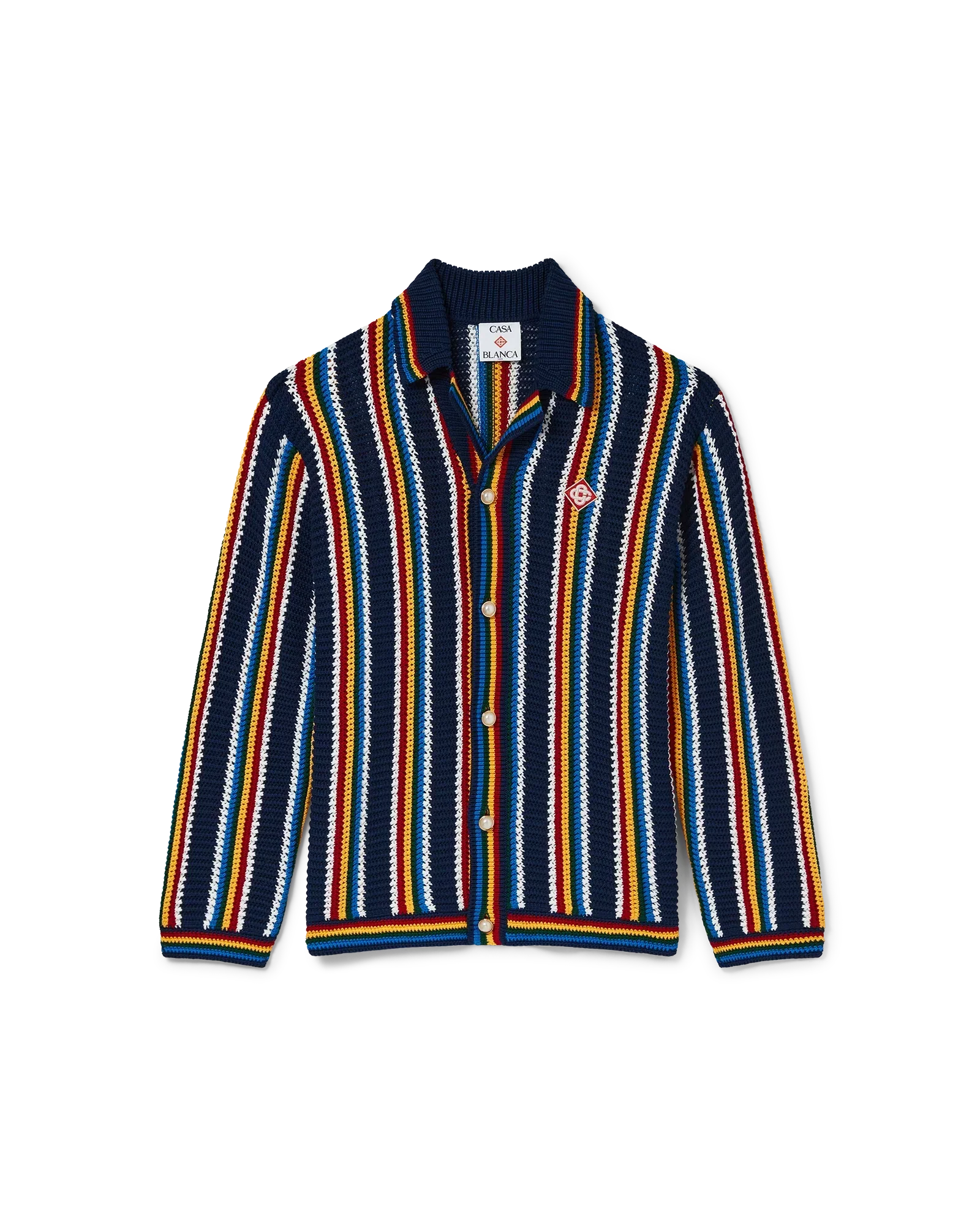 Crochet Long Sleeve Stripe Shirt | Casablanca Paris | Image 1