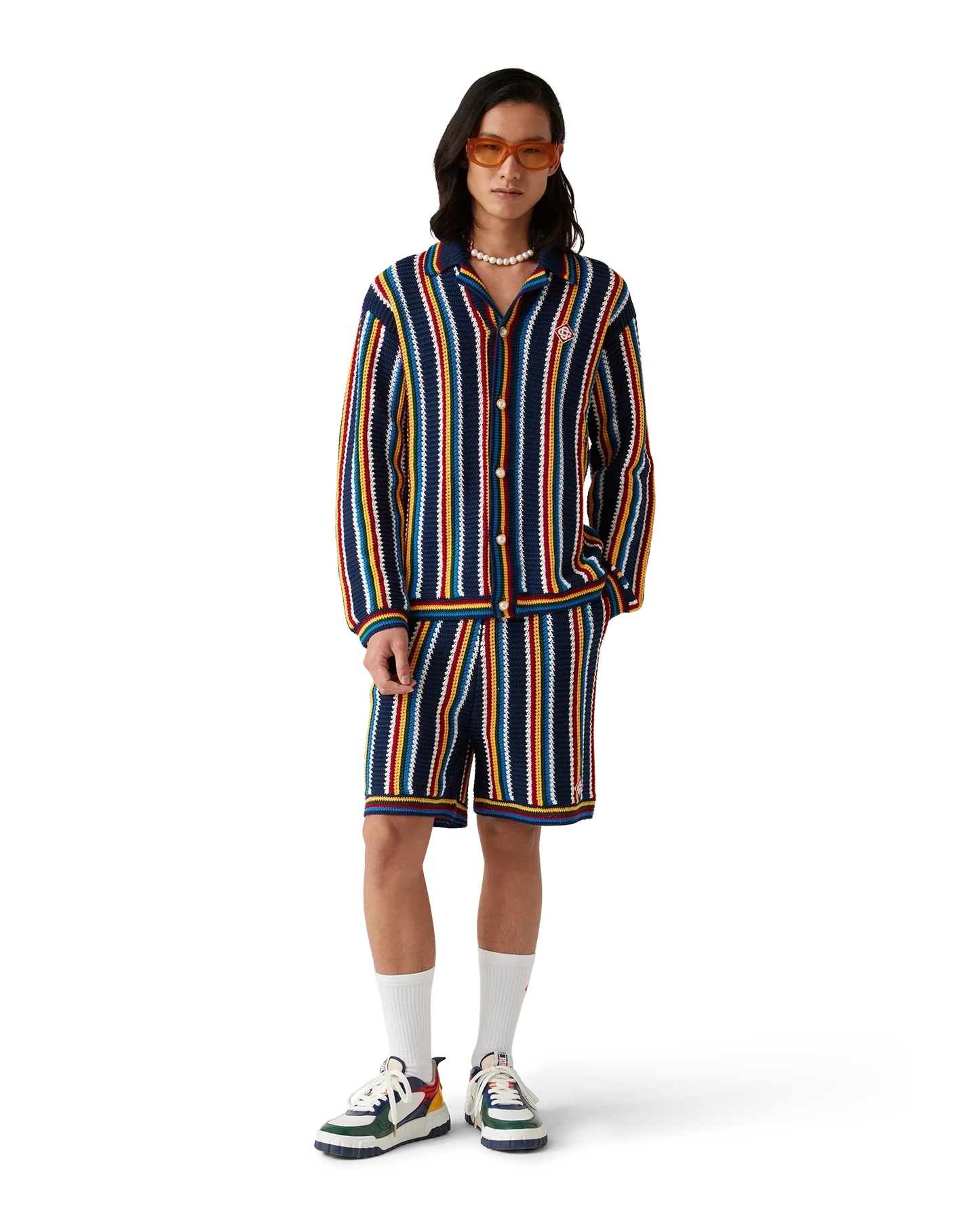 Crochet Long Sleeve Stripe Shirt | Casablanca Paris | Image 2