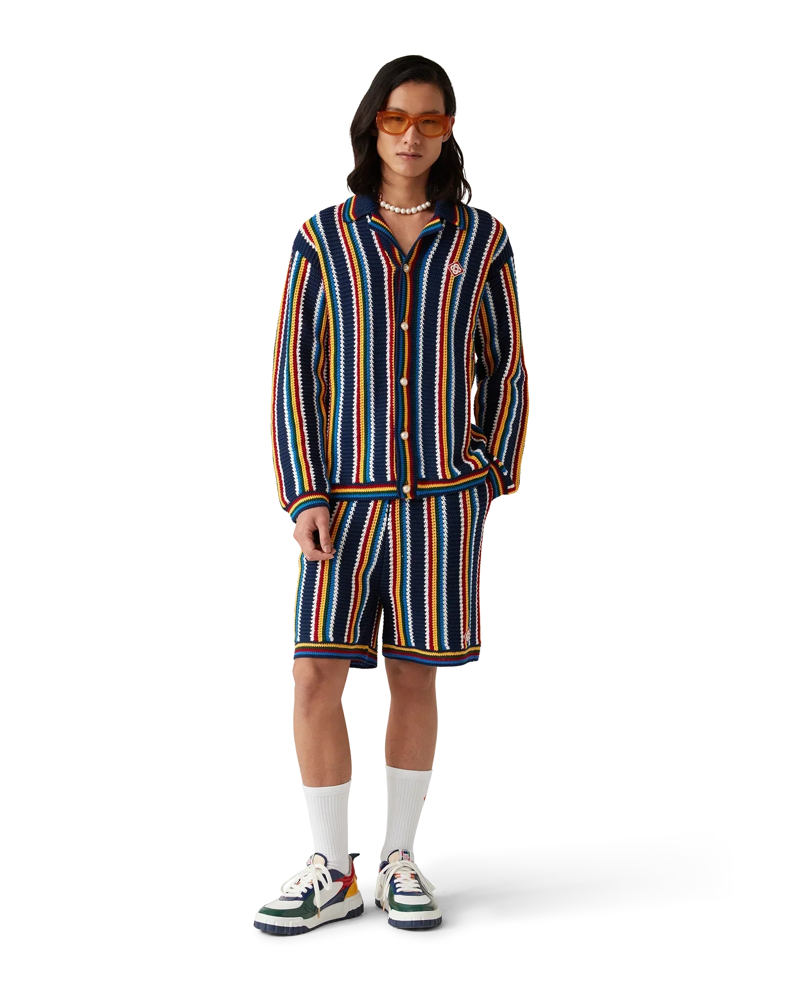 Crochet Long Sleeve Stripe Shirt | Casablanca Paris | Image 2