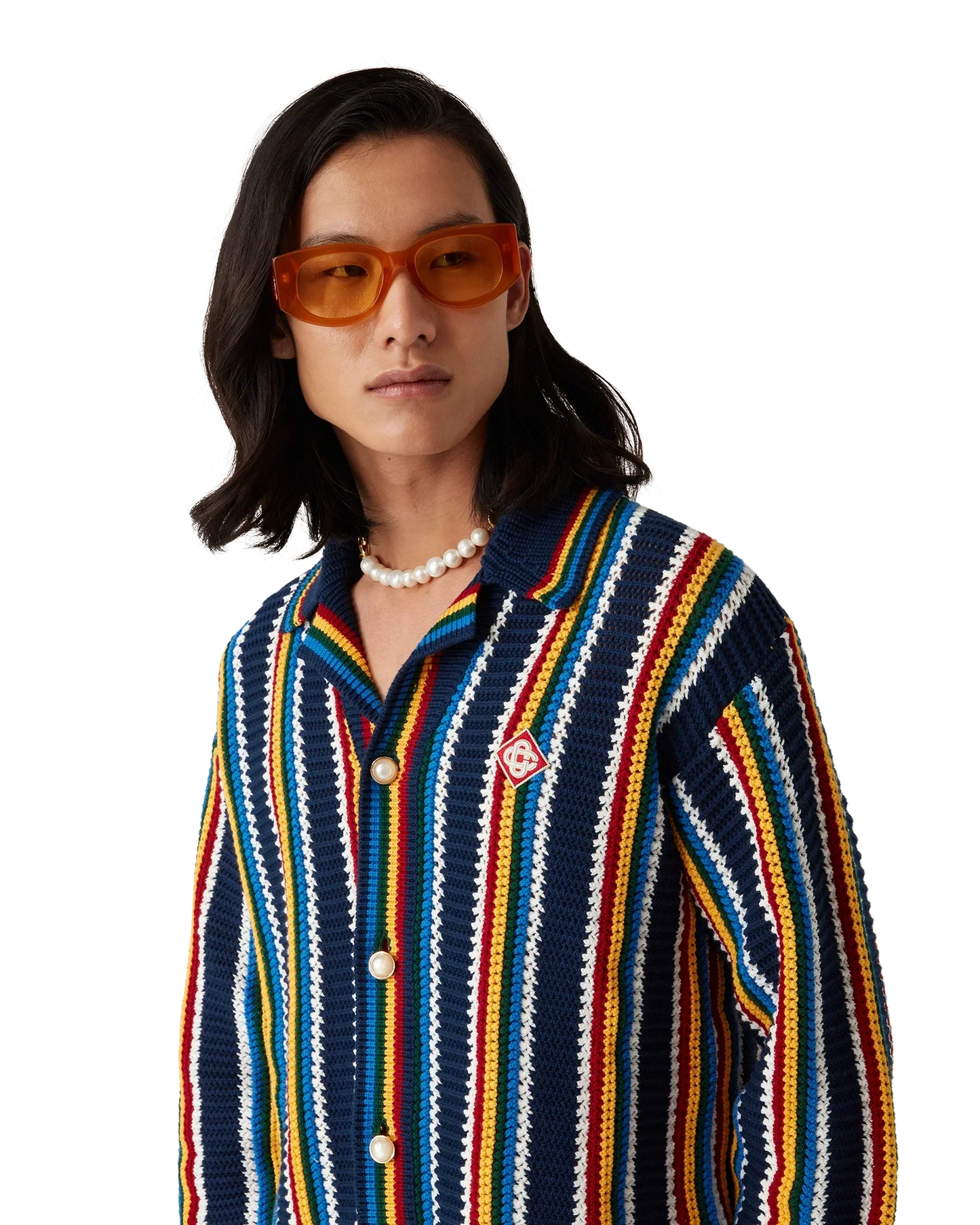 Crochet Long Sleeve Stripe Shirt | Casablanca Paris | Image 5
