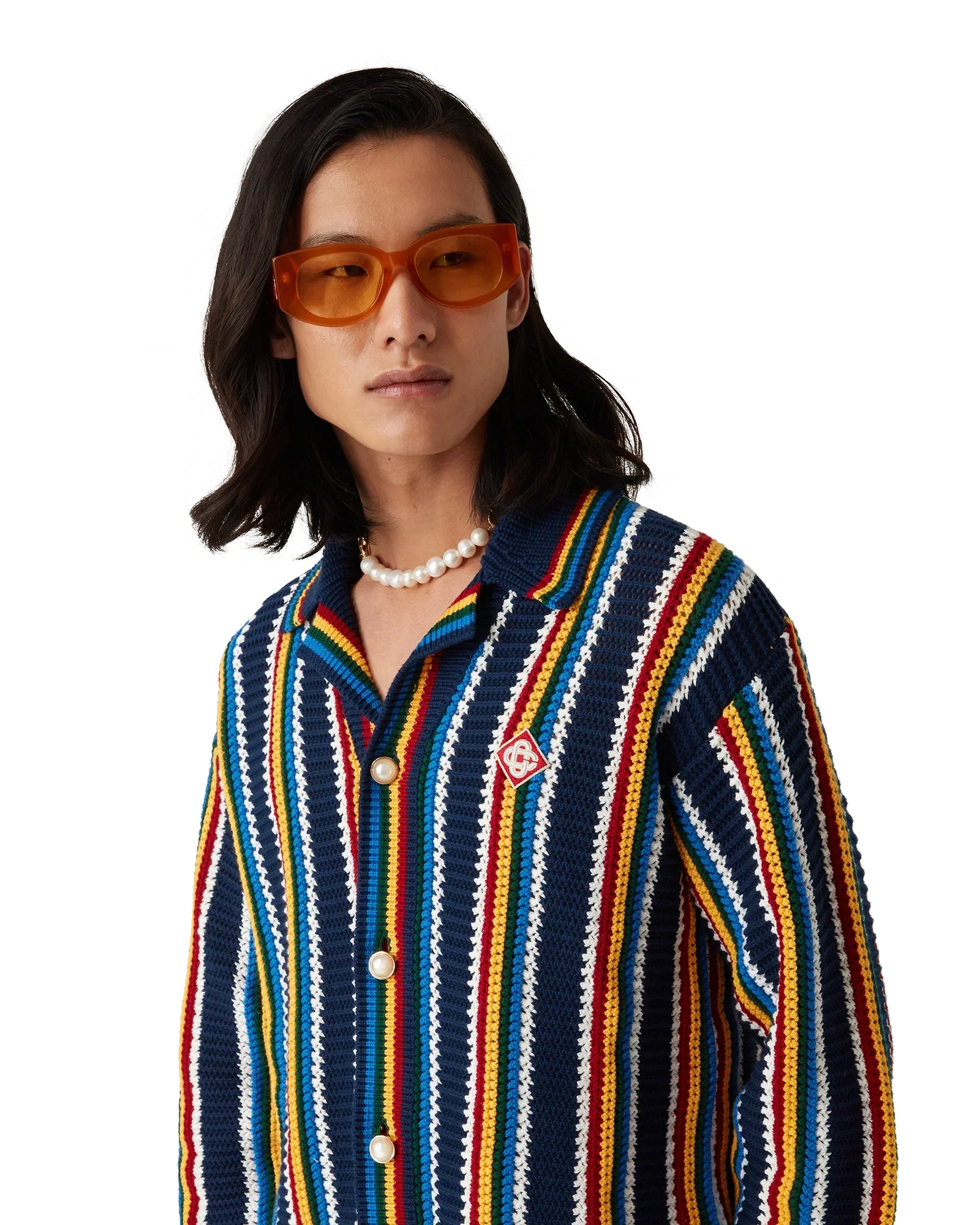 Crochet Long Sleeve Stripe Shirt | Casablanca Paris | Image 5