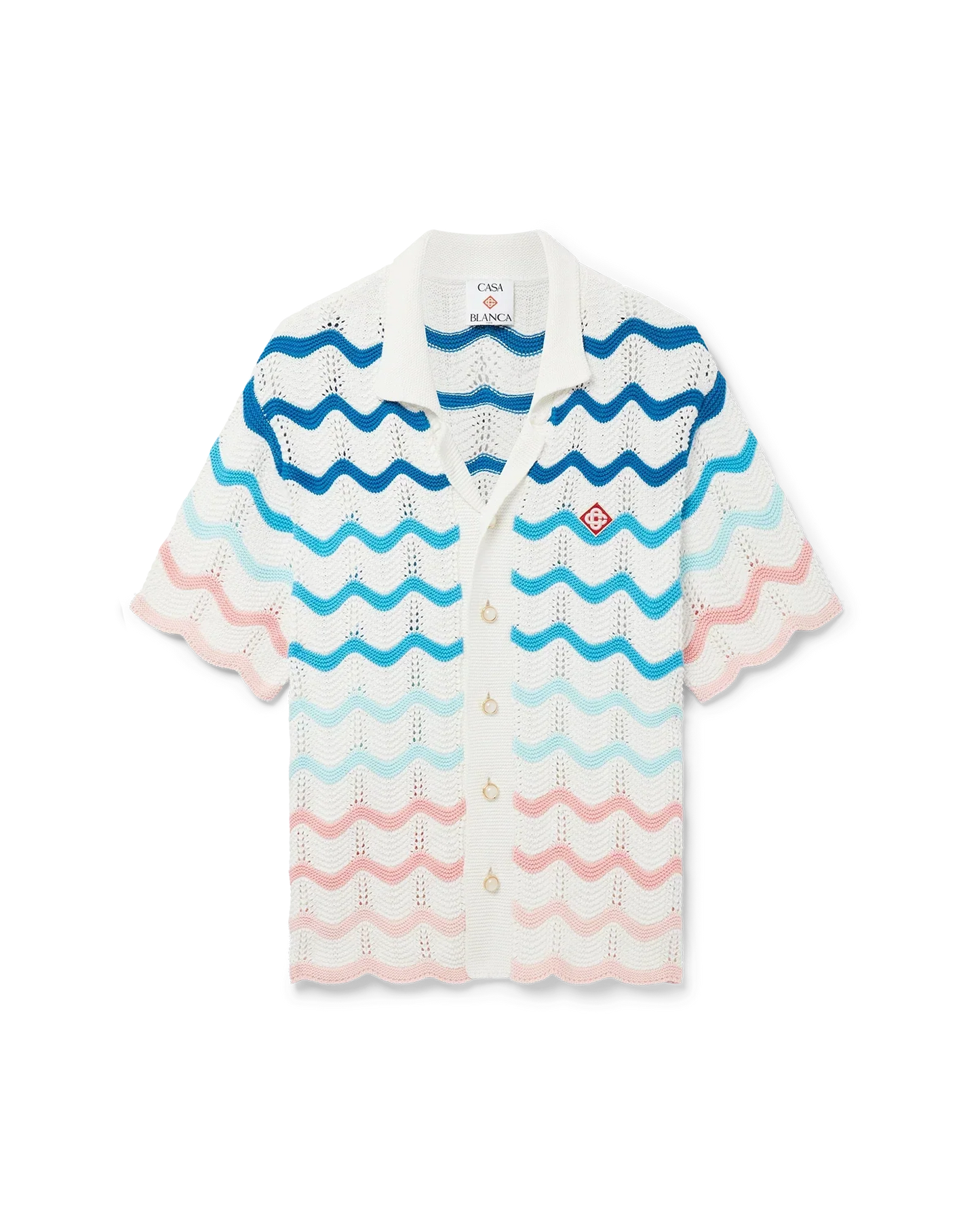 Gradient Wave Short Sleeve Crochet Shirt | Casablanca Paris | Image 1