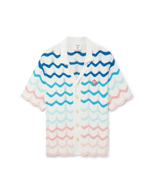 Gradient Wave Short Sleeve Crochet Shirt | Casablanca Paris | Image 1
