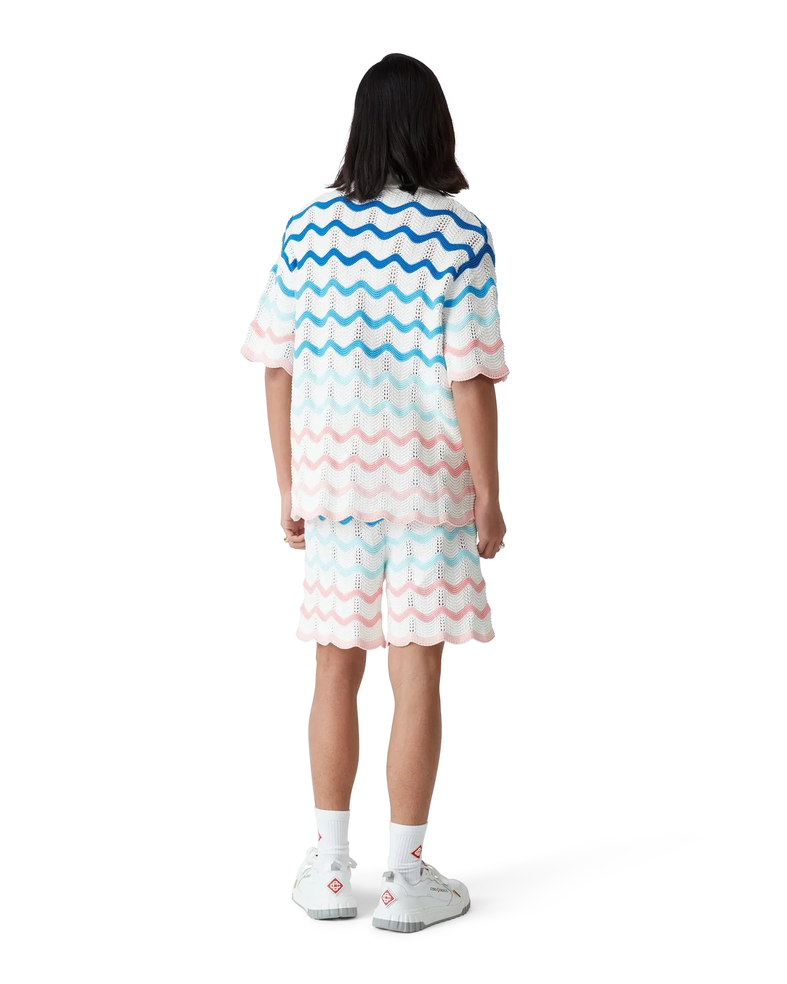 Gradient Wave Short Sleeve Crochet Shirt | Casablanca Paris | Image 3