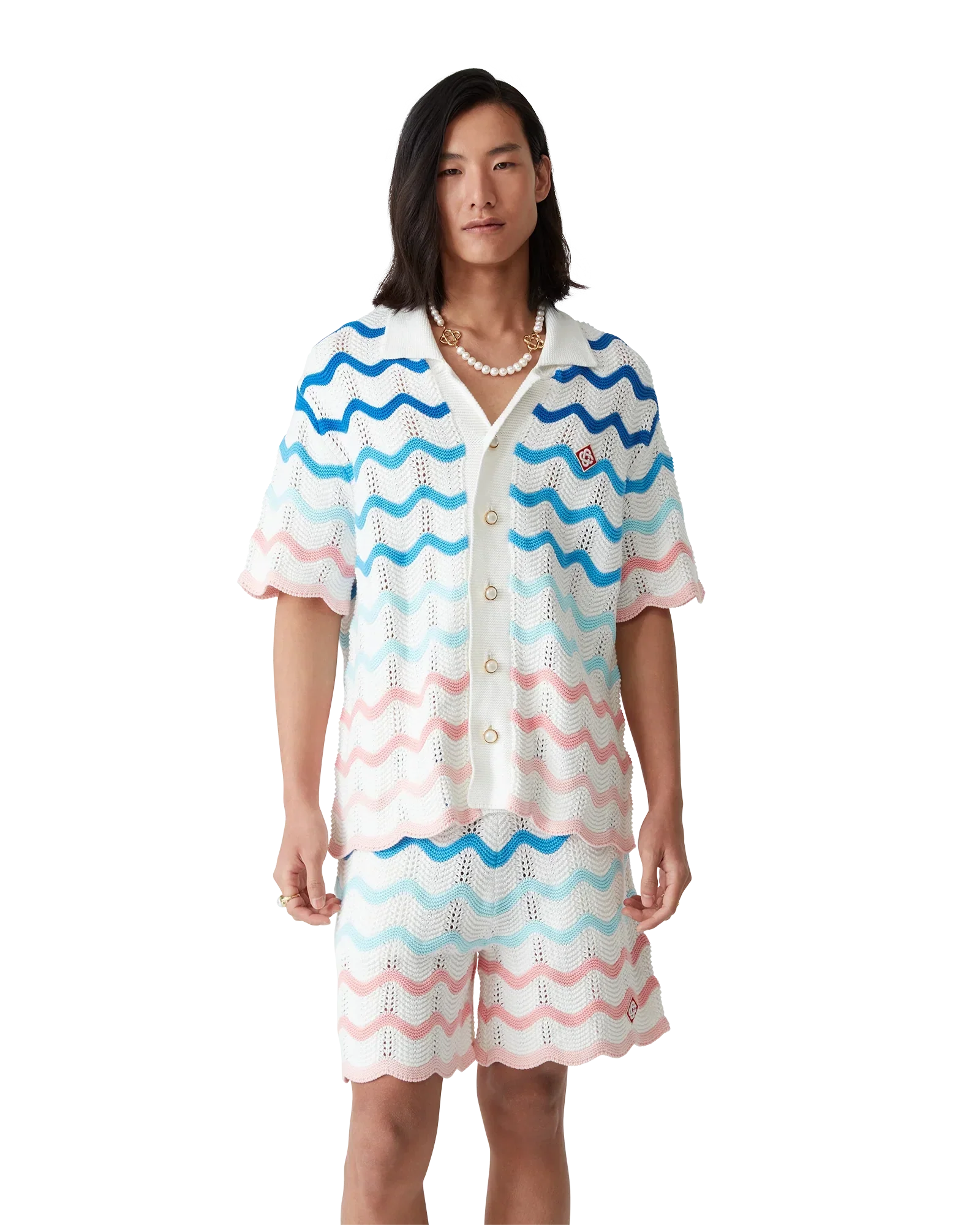 Gradient Wave Crochet Shorts | Casablanca Paris | Image 4